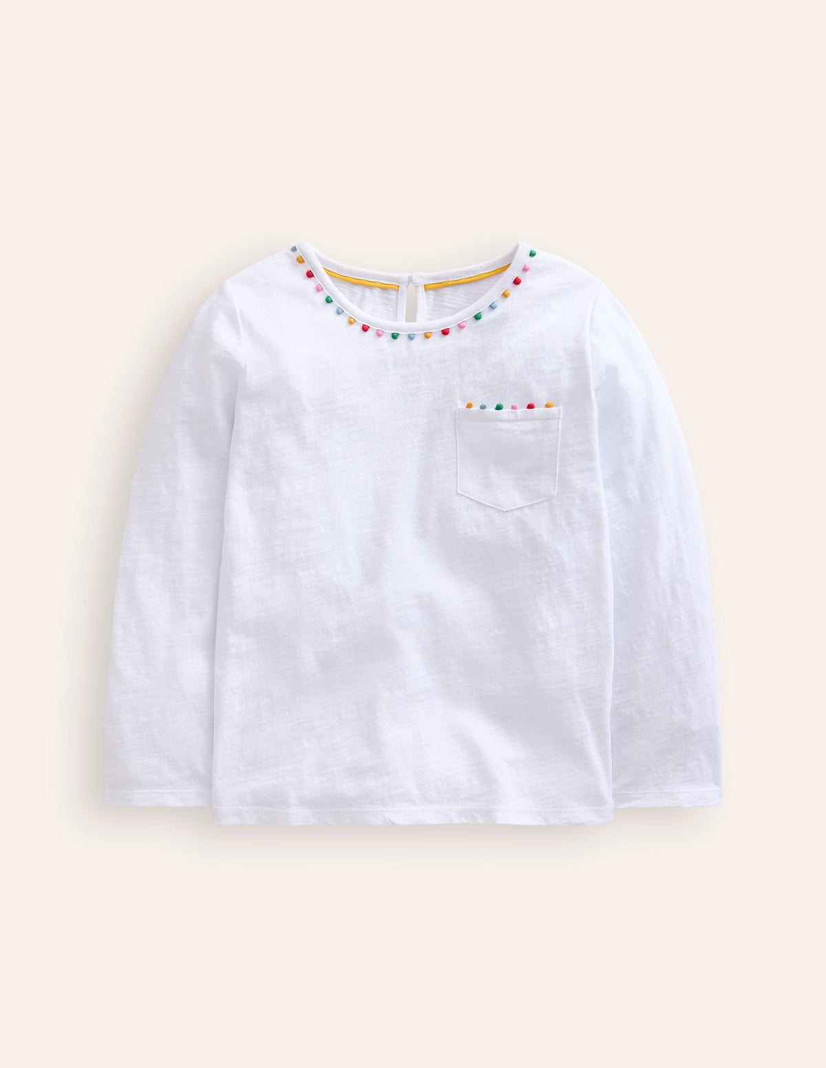 Ali Langärmeliges T-Shirt mit Bommeln-Weiß - Image 1
