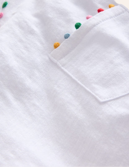 Ali Langärmeliges T-Shirt mit Bommeln-Weiß-3
