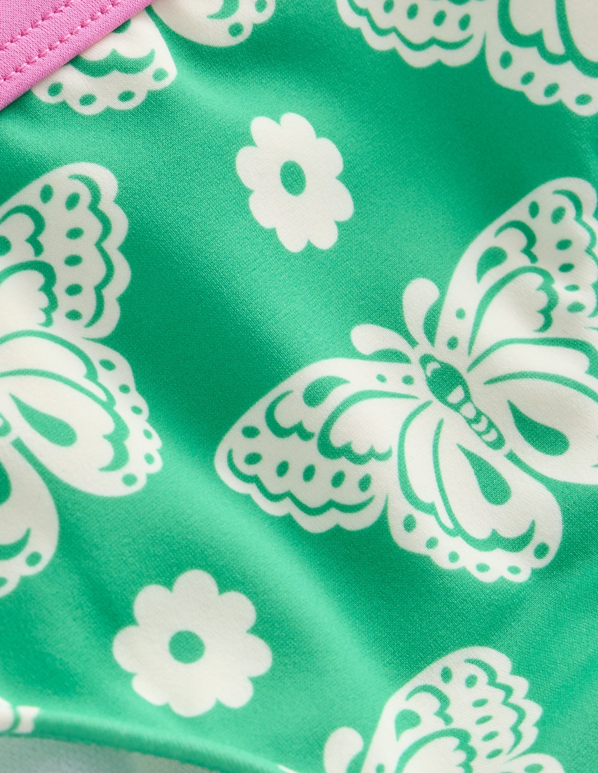 Patterned Bikini Bottoms-Pea Green Butterfly Stamp-3
