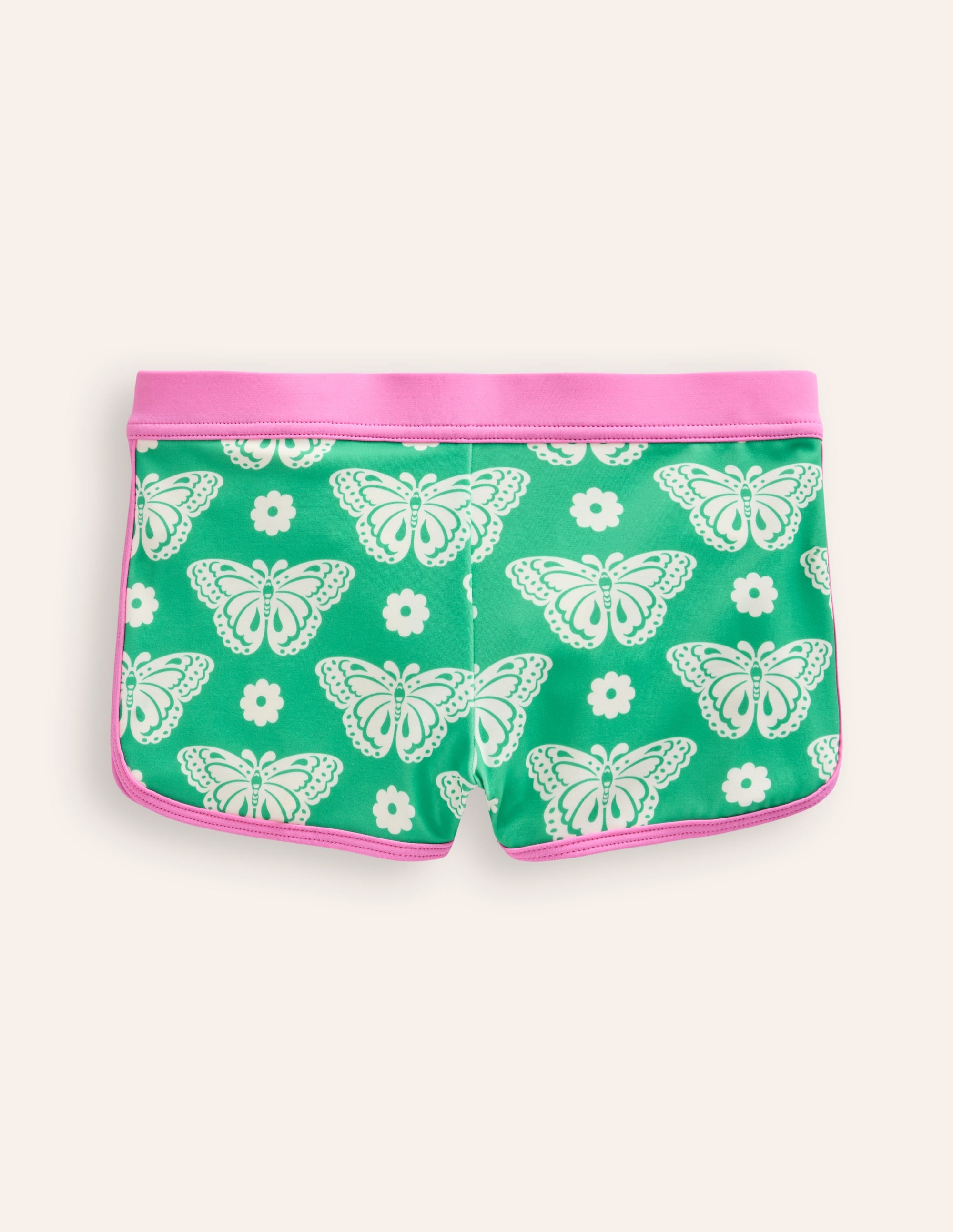 Short de bain à motif-Motif Butterfly Stamp vert petit pois - Image 1