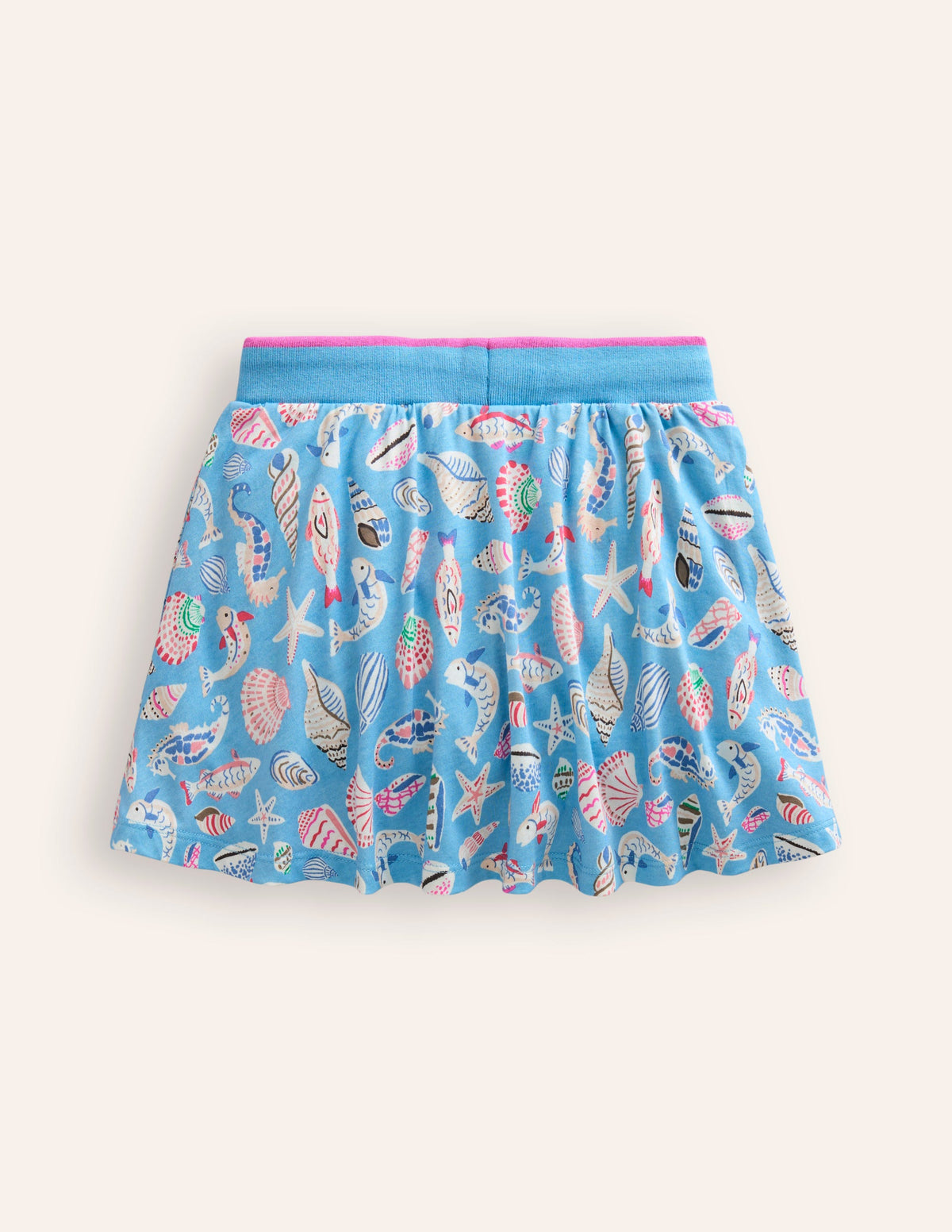 Gemusterter Jersey-Skort-Vintage-Blau Meeresküste - Image 2