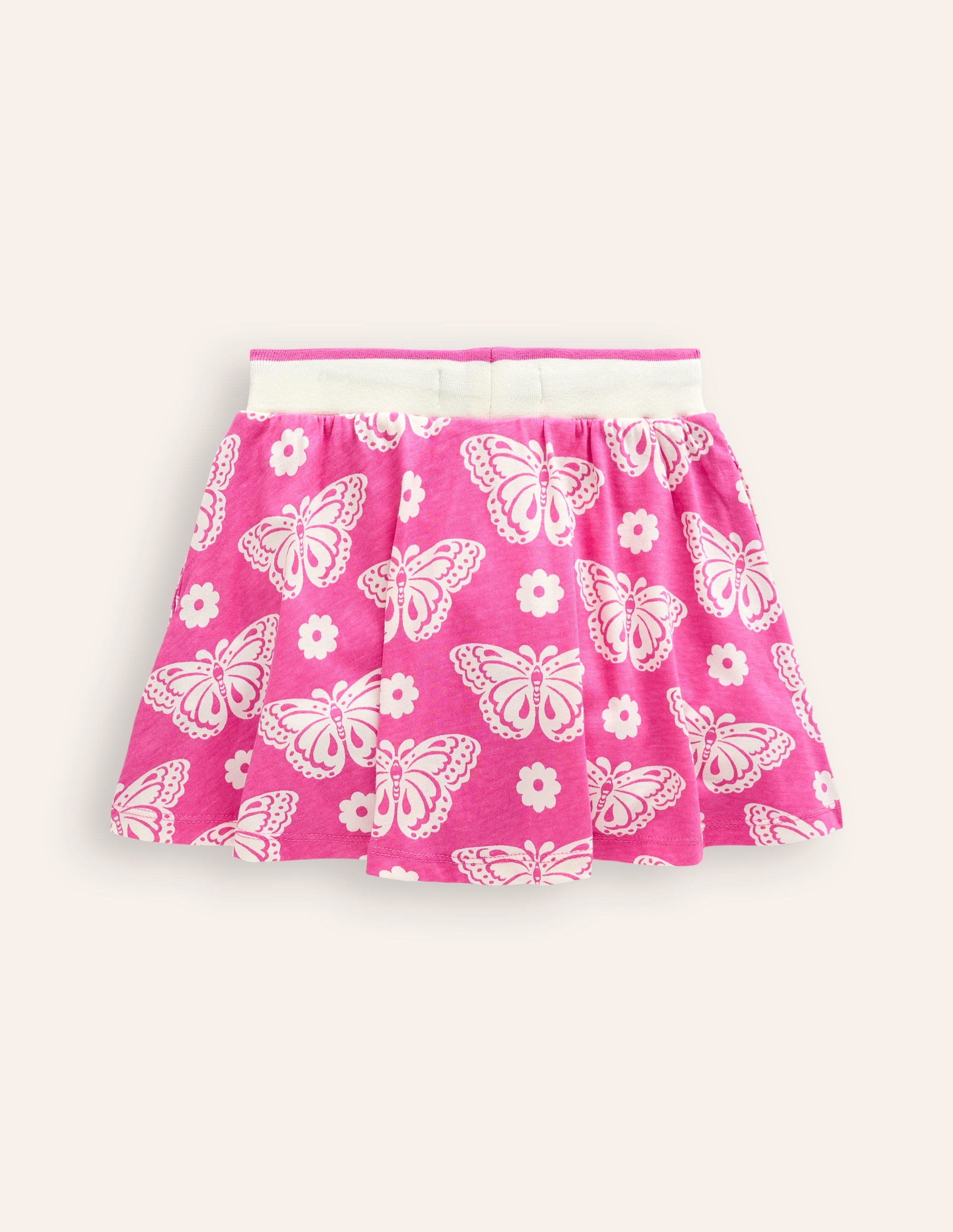 Gemusterter Jersey-Skort-Rosa Schmetterlingsmuster - Image 2