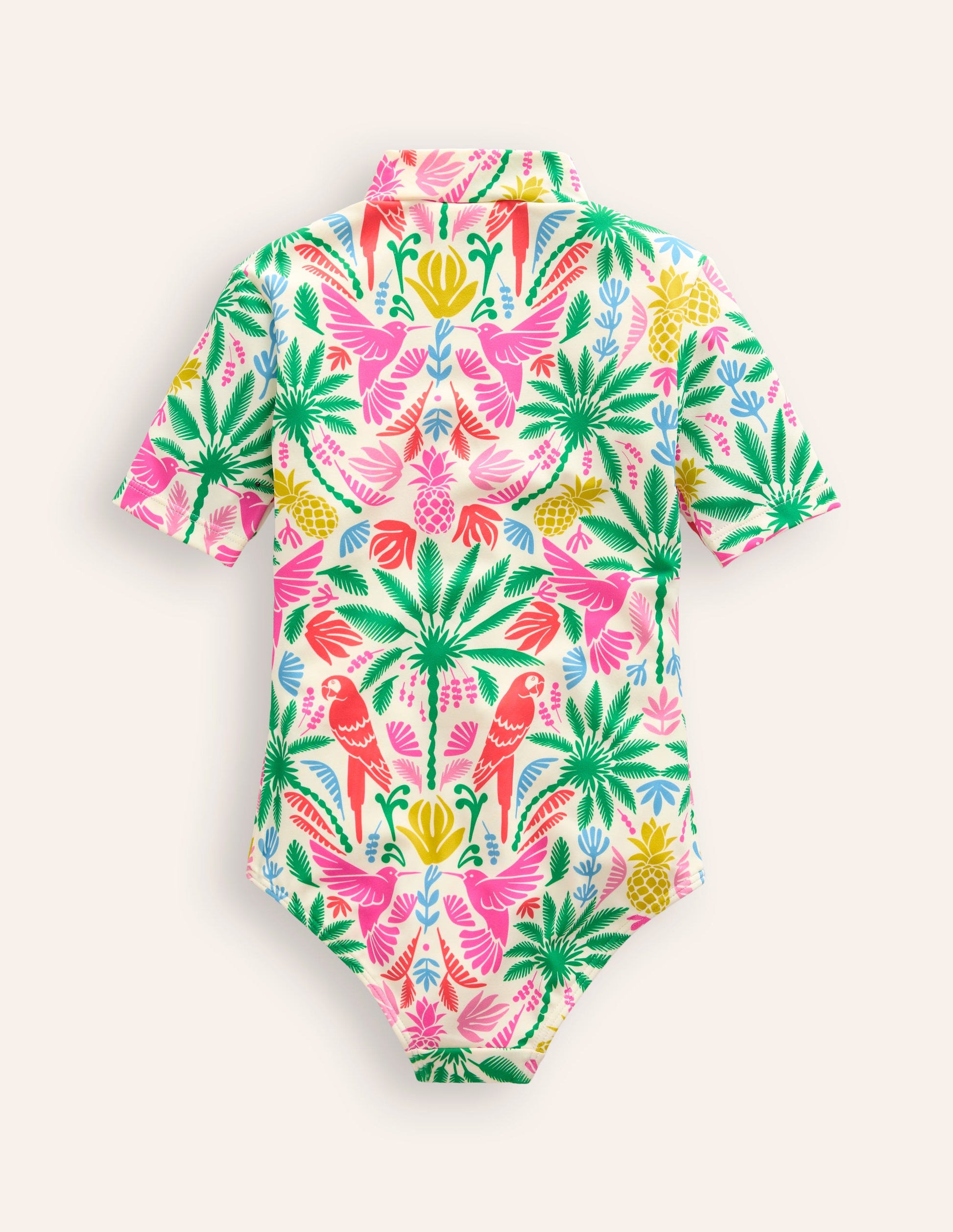 Maillot de bain à manches courtes-Palmier arc-en-ciel multi-2