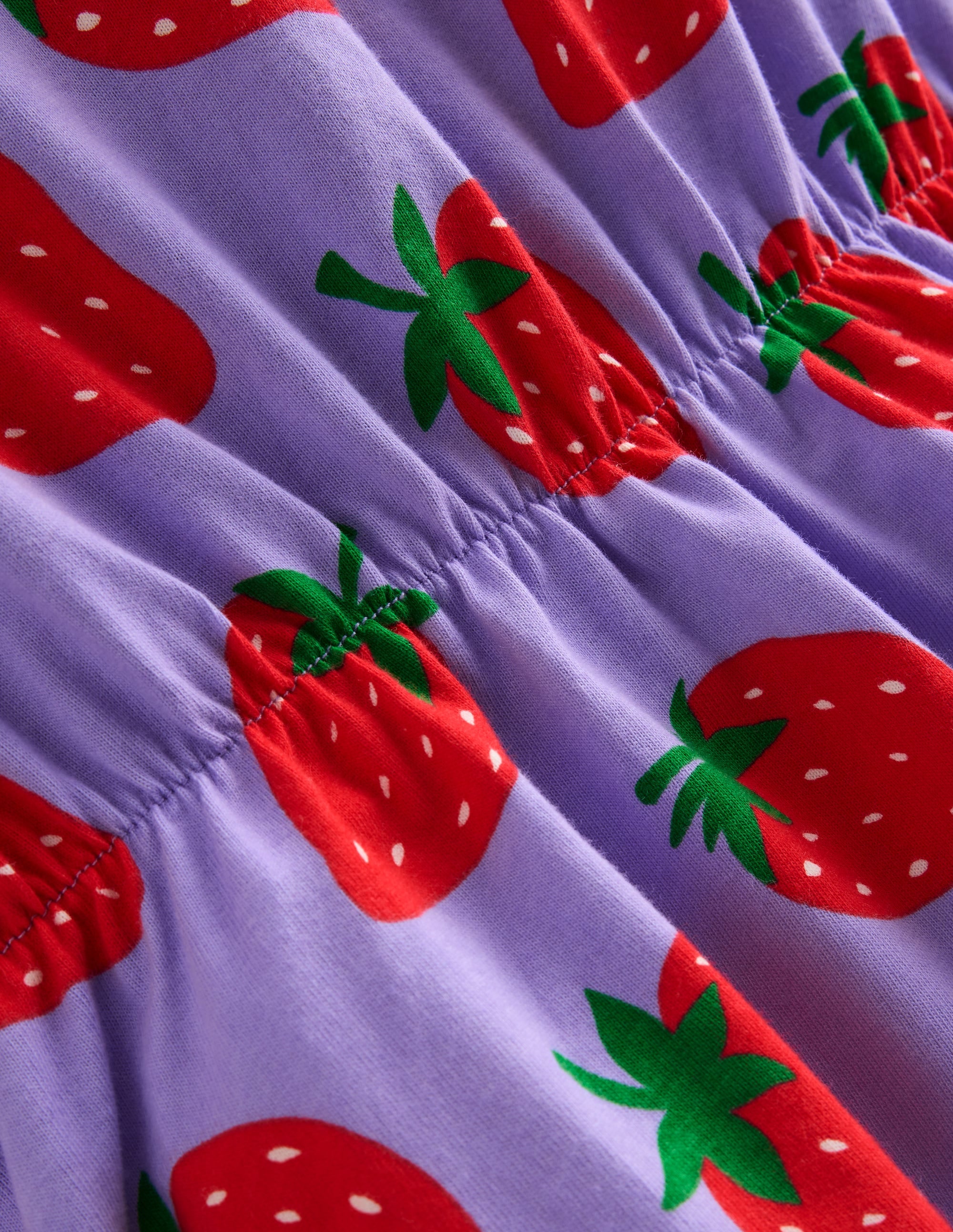 Jerseykleid mit Rüschenärmeln-Parmaviolett Erdbeeren - Image 3