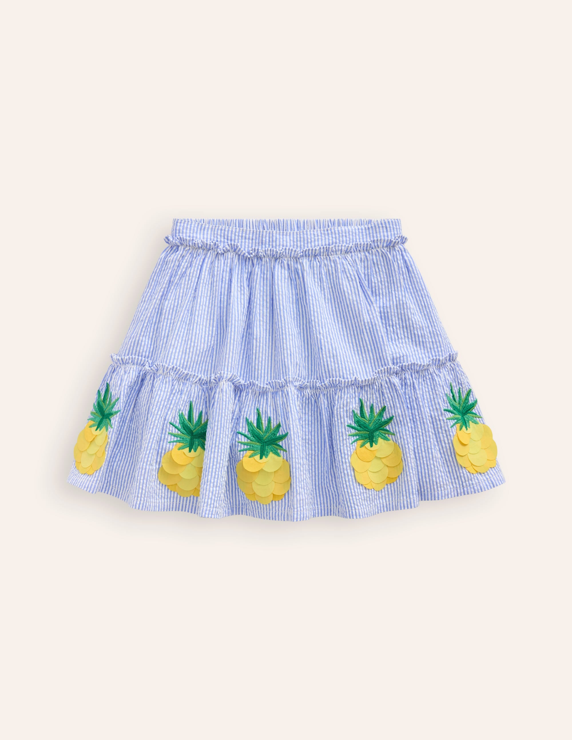 Rock mit Applikation-Naturweiß/ Surfblau Ananas - Image 1
