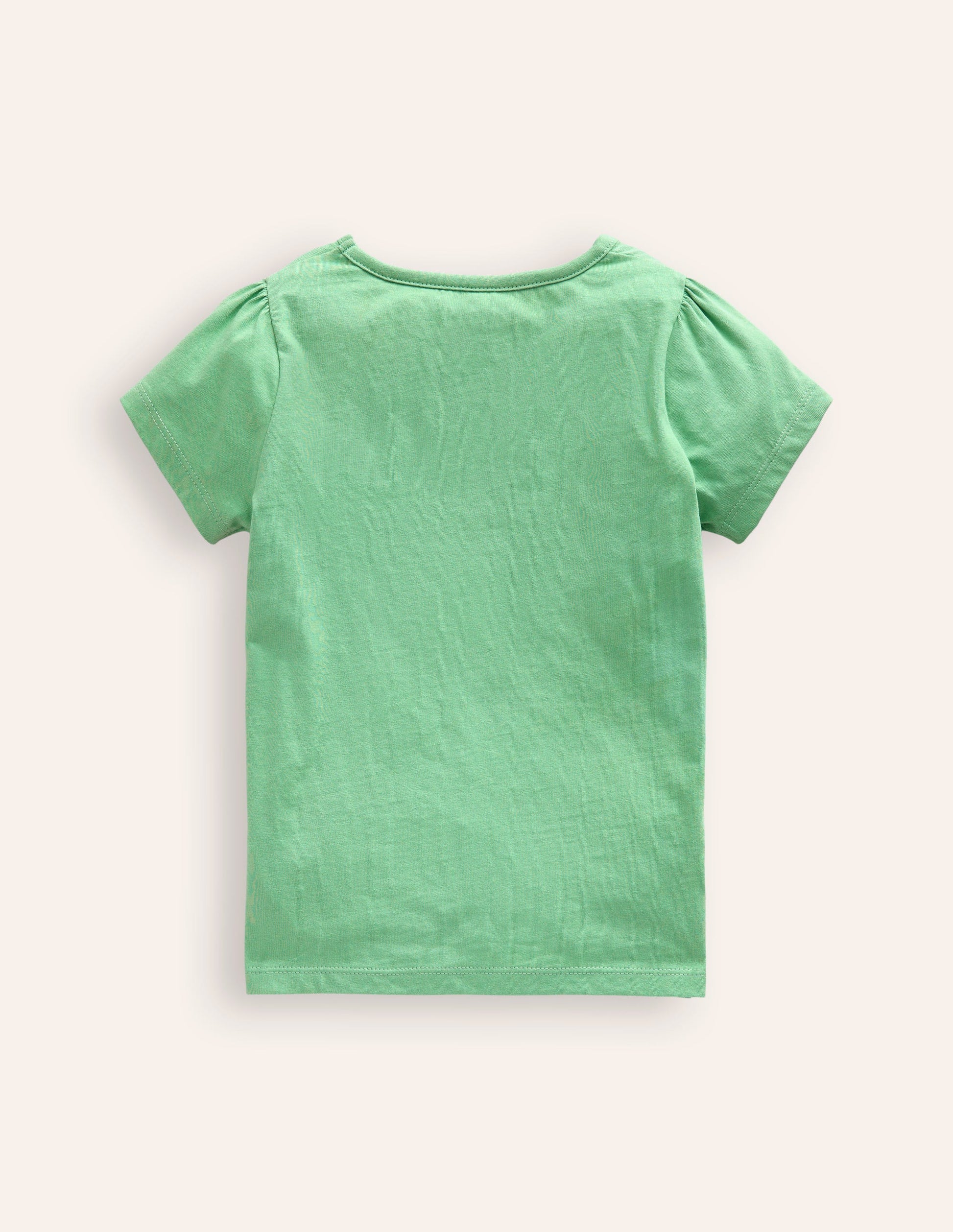 T-shirt à manches bouffantes et appliqué-Souris vert aloé vera-2