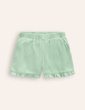 Short en éponge à ourlet volanté-Vert pistache