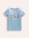 T-Shirt mit Superstitch-Logo-Vintage Blau
