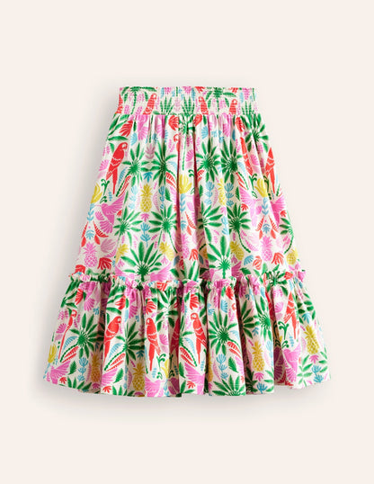 Bedruckter Midirock aus Jersey-Bunt Regenbogen Palme-2