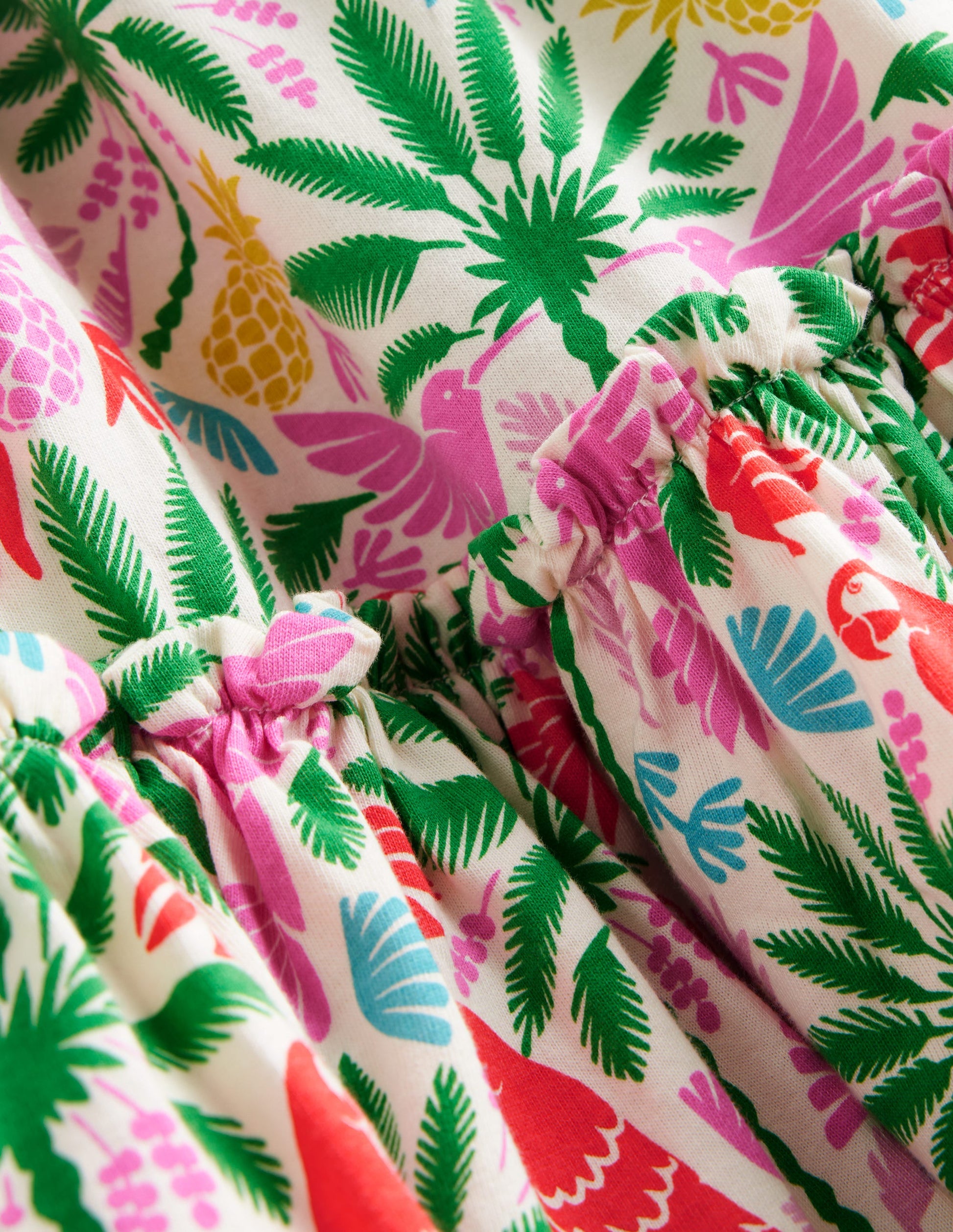 Bedruckter Midirock aus Jersey-Bunt Regenbogen Palme-3