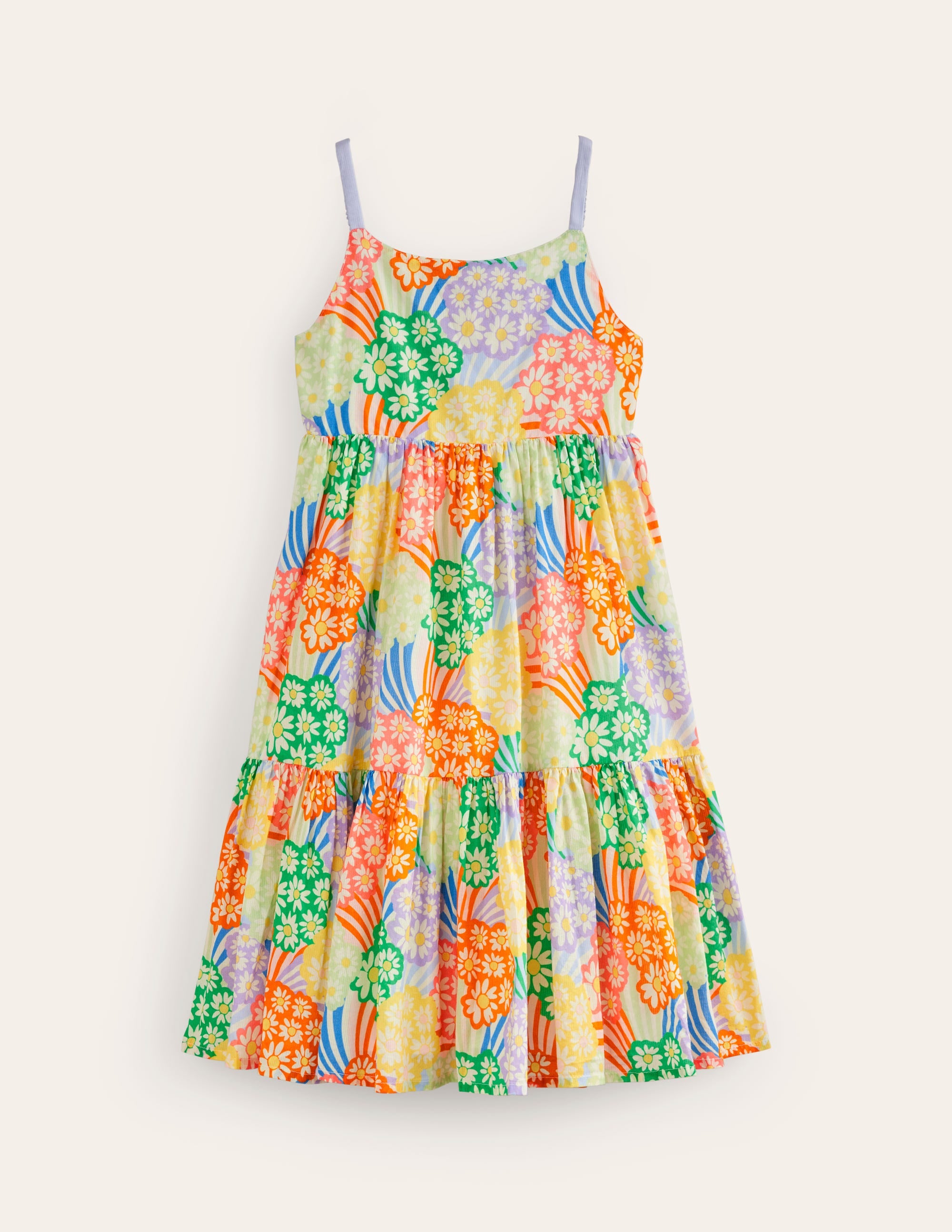 Robe d'été virevoltante à volants-Pâquerettes arc-en-ciel multi - Image 1