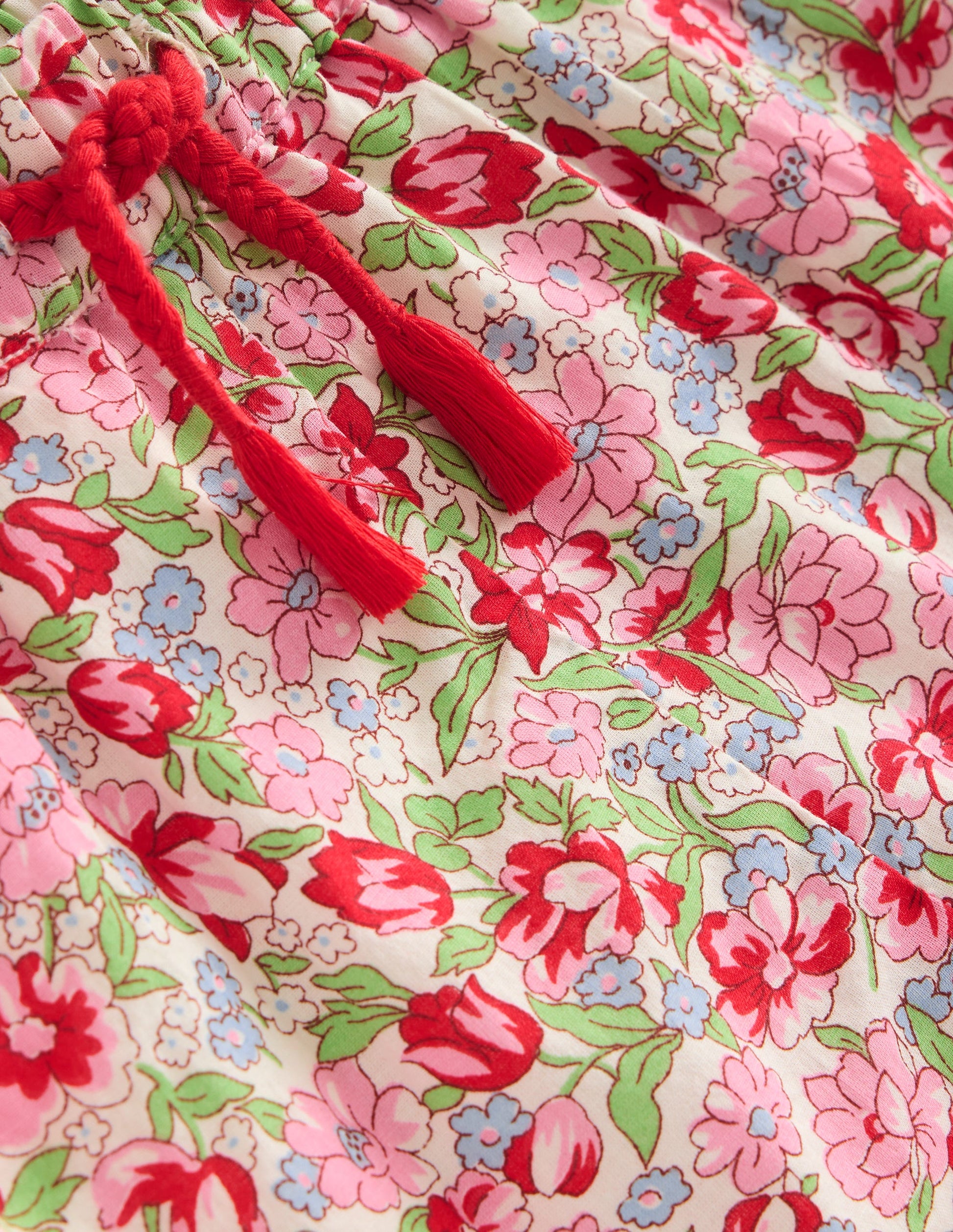 Frill Hem Woven Shorts-Bubblegum Peony Floral-3