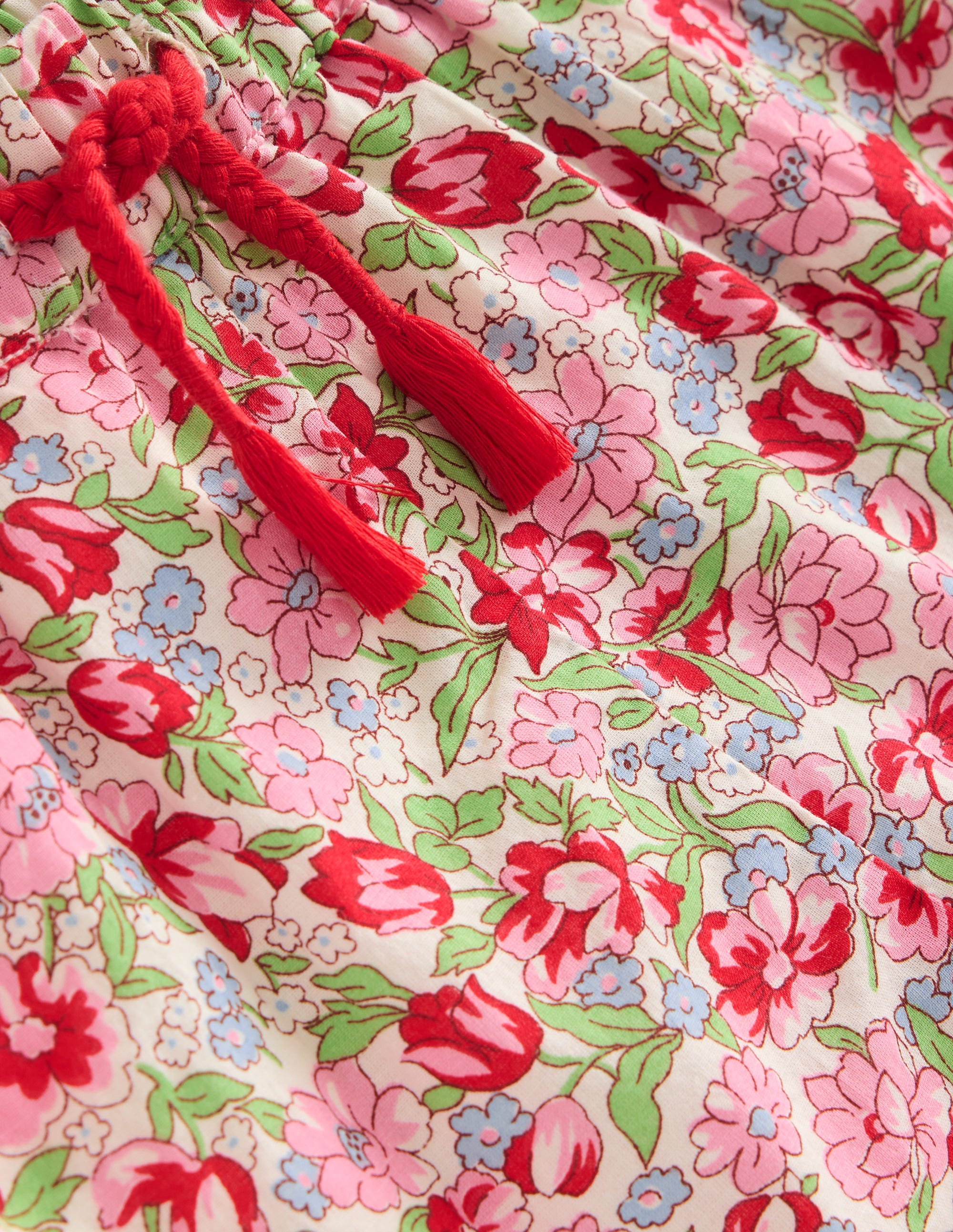 Frill Hem Woven Shorts-Bubblegum Peony Floral - Image 3