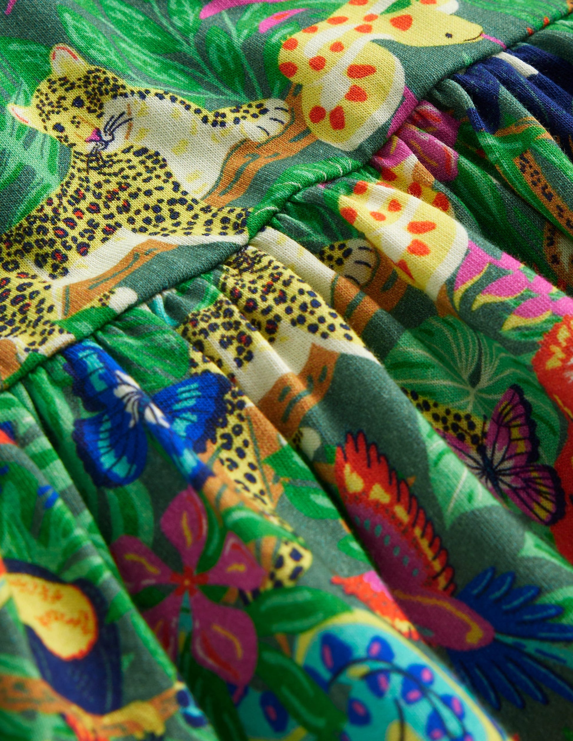 Robe fun à manches courtes en jersey-Forêt tropicale vert épicéa-3