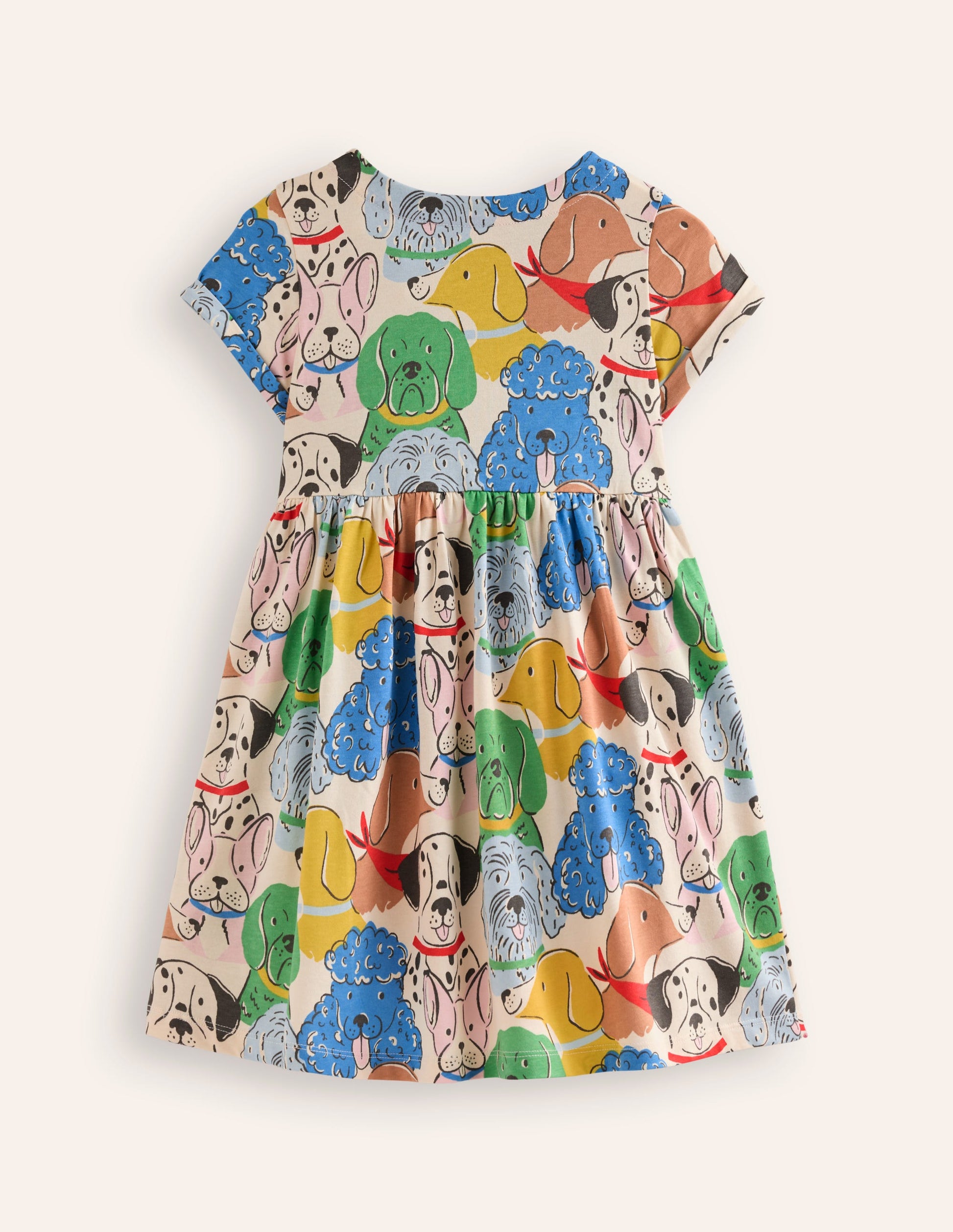Lustiges Jerseykleid mit kurzen Ärmeln-Bunte Hunde-2