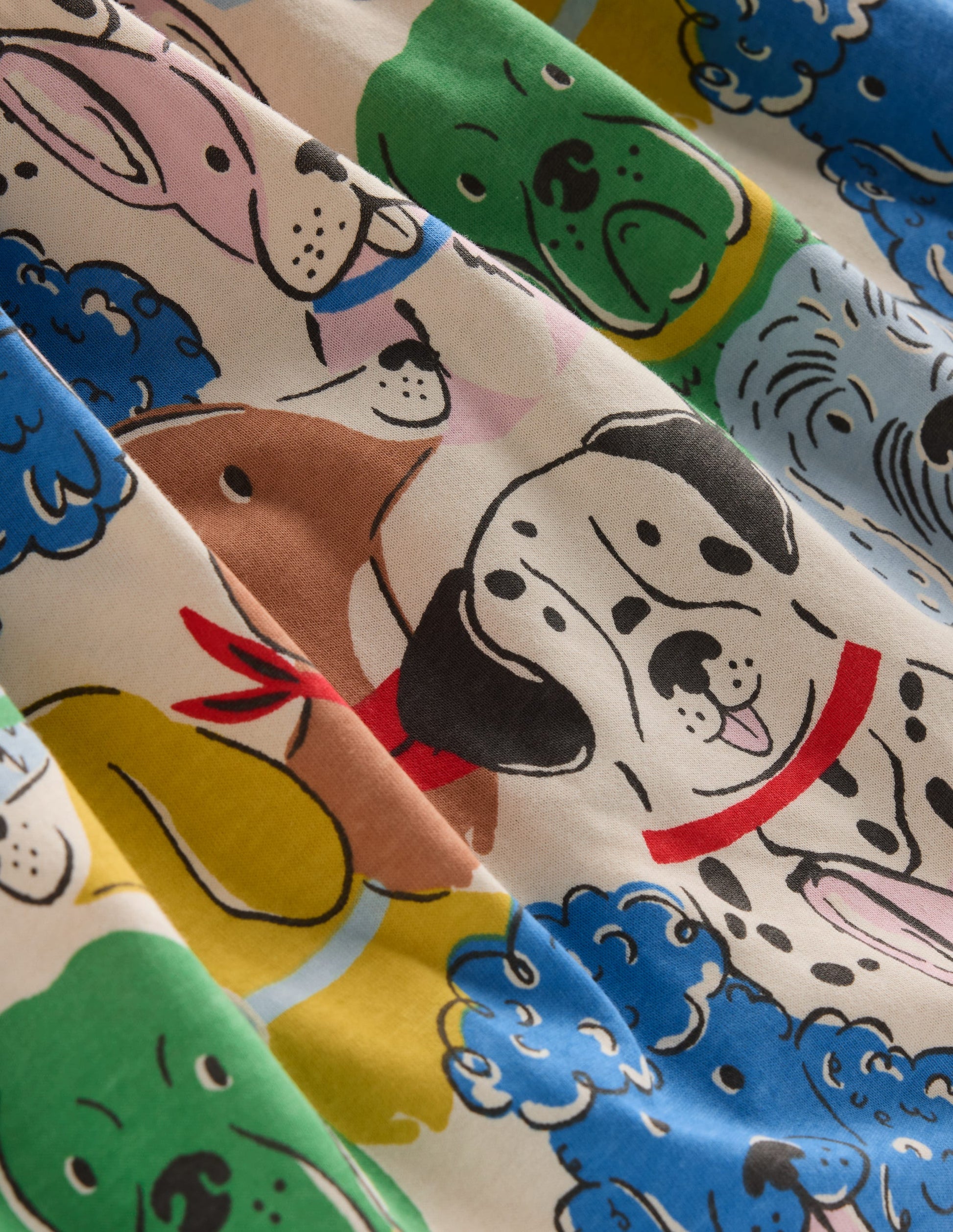 Lustiges Jerseykleid mit kurzen Ärmeln-Bunte Hunde-3