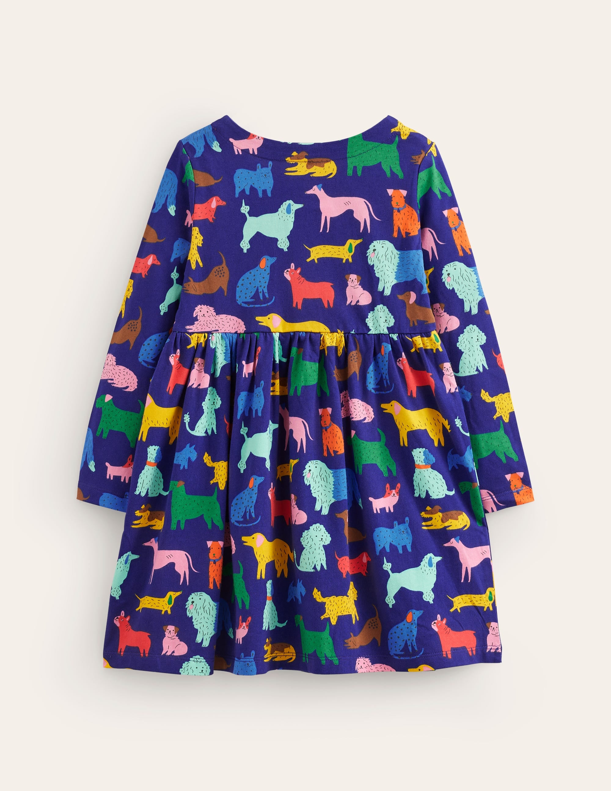 Long Sleeve Fun Jersey Dress-Starboard Playful Pups - Image 2