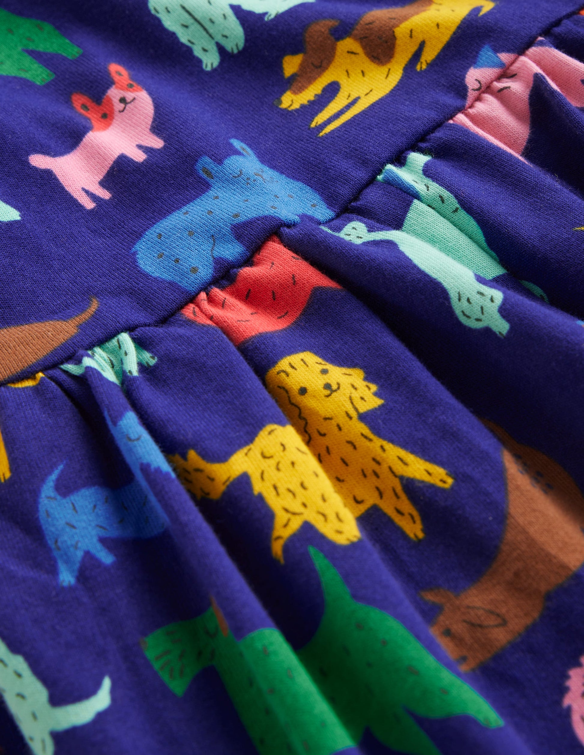 Long Sleeve Fun Jersey Dress-Starboard Playful Pups-3