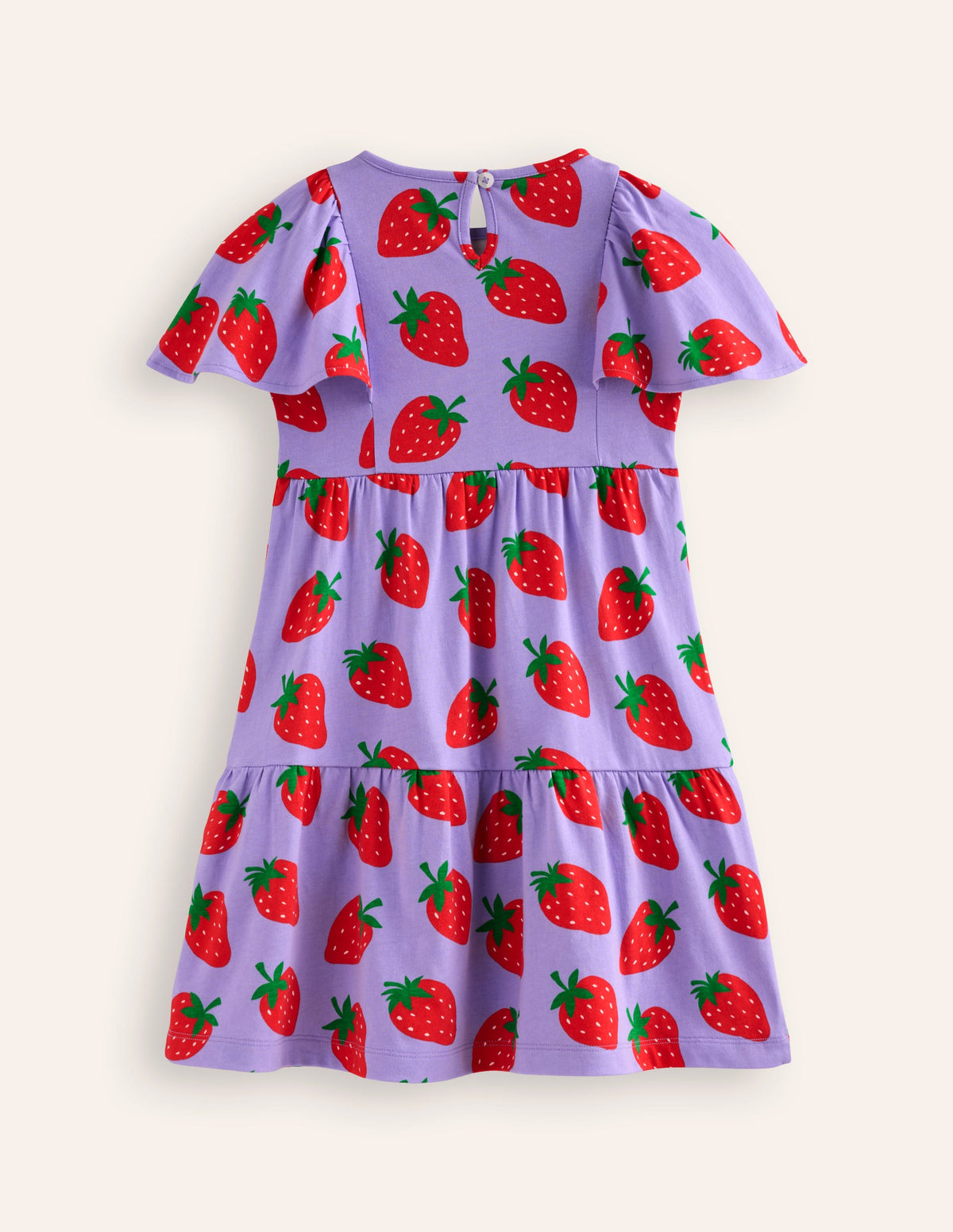 Gestuftes Jersey-Flatterkleid-Parma-Violett Erdbeeren - Image 2