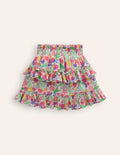 Tiered Printed Skort-Multi Mermaid Ditsy