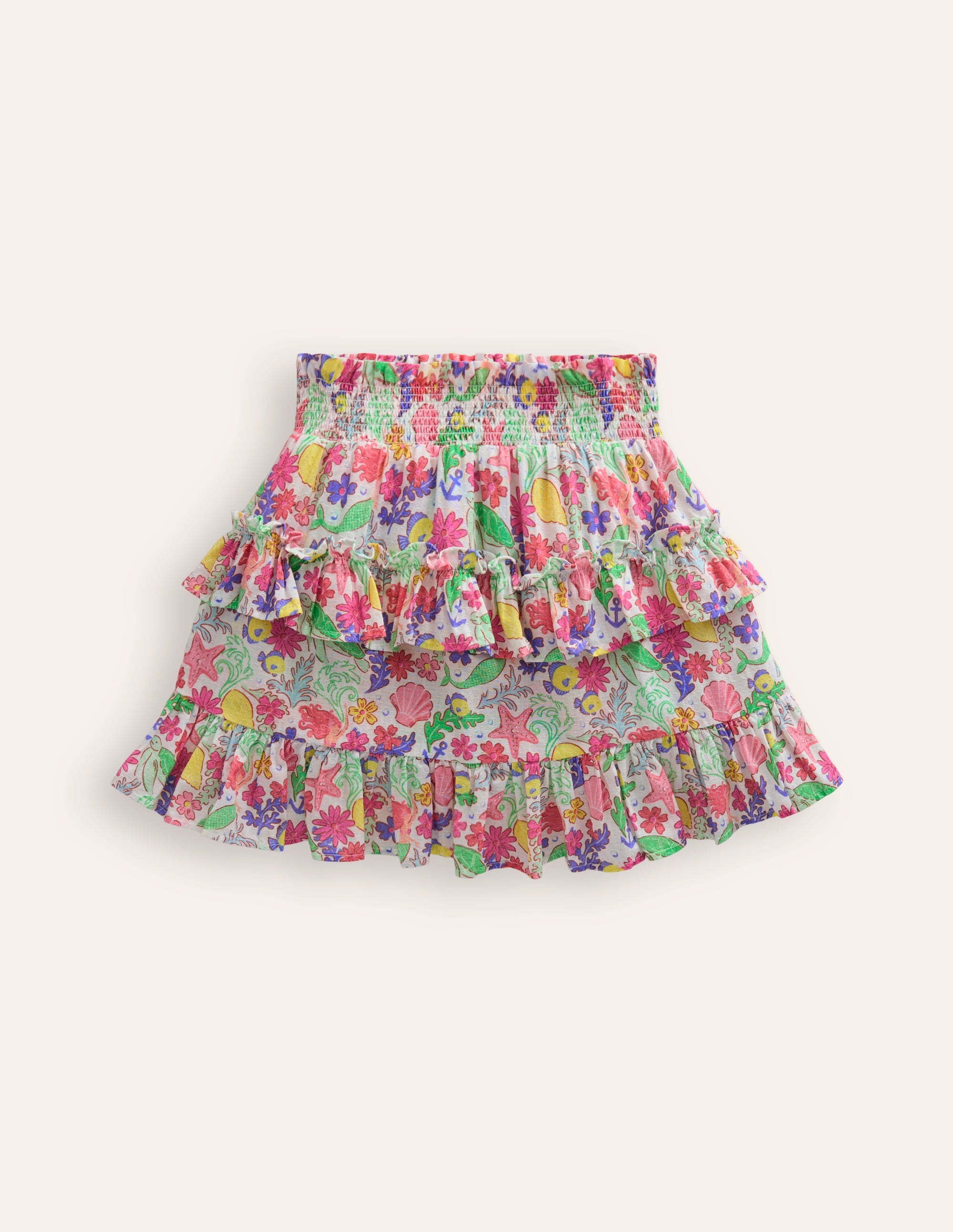 Jupe-short volantée à imprimé-Motif sirène multi - Image 1