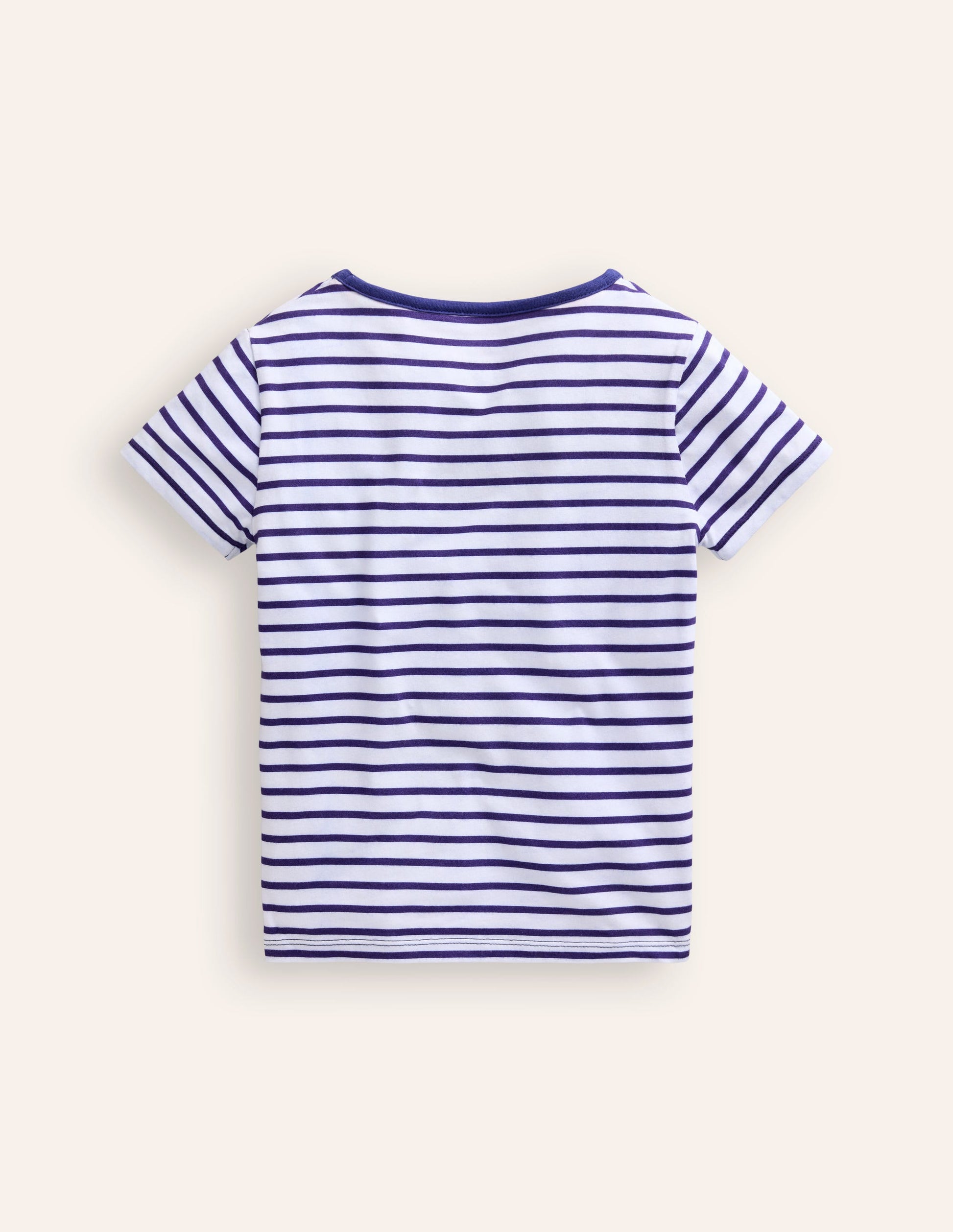 T-shirt manches courtes à appliqué-Bateau rayé ivoire/tribord-2