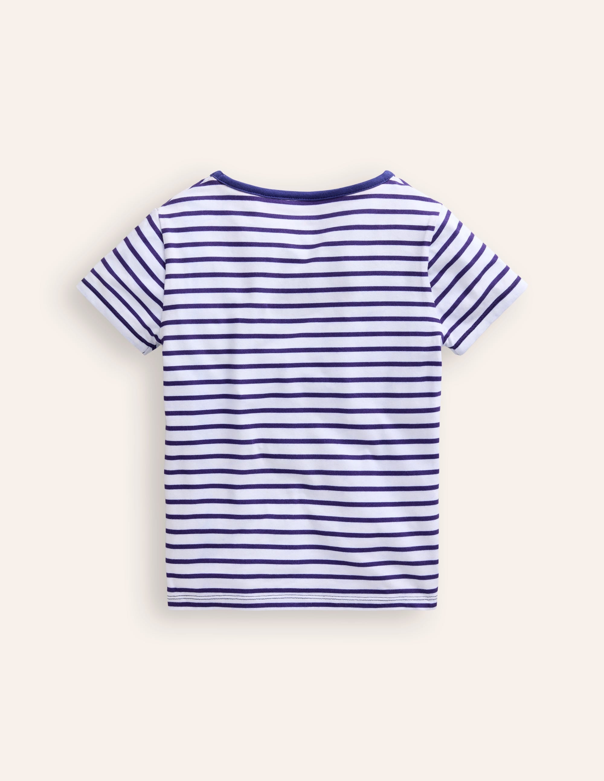 T-shirt manches courtes à appliqué-Bateau rayé ivoire/tribord - Image 2