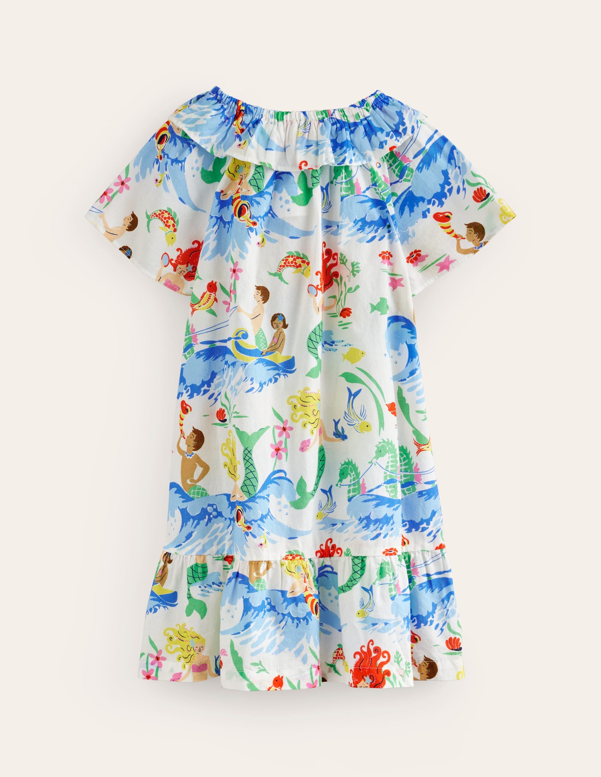 Robe tissée à col volanté-Bébés aquatiques ivoire - Image 2