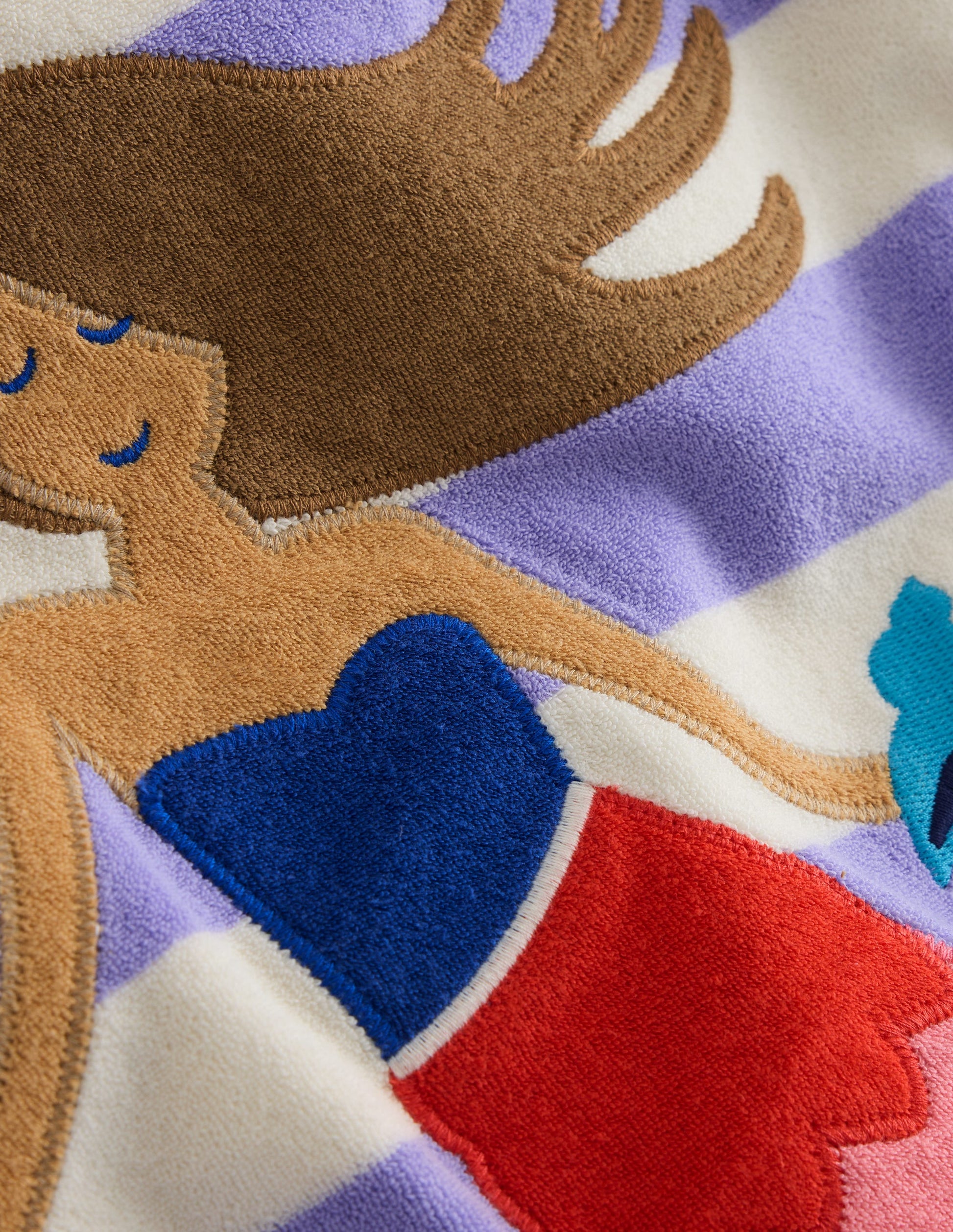 Poncho en éponge à appliqué-Sirène violette de Parme/ivoire-3