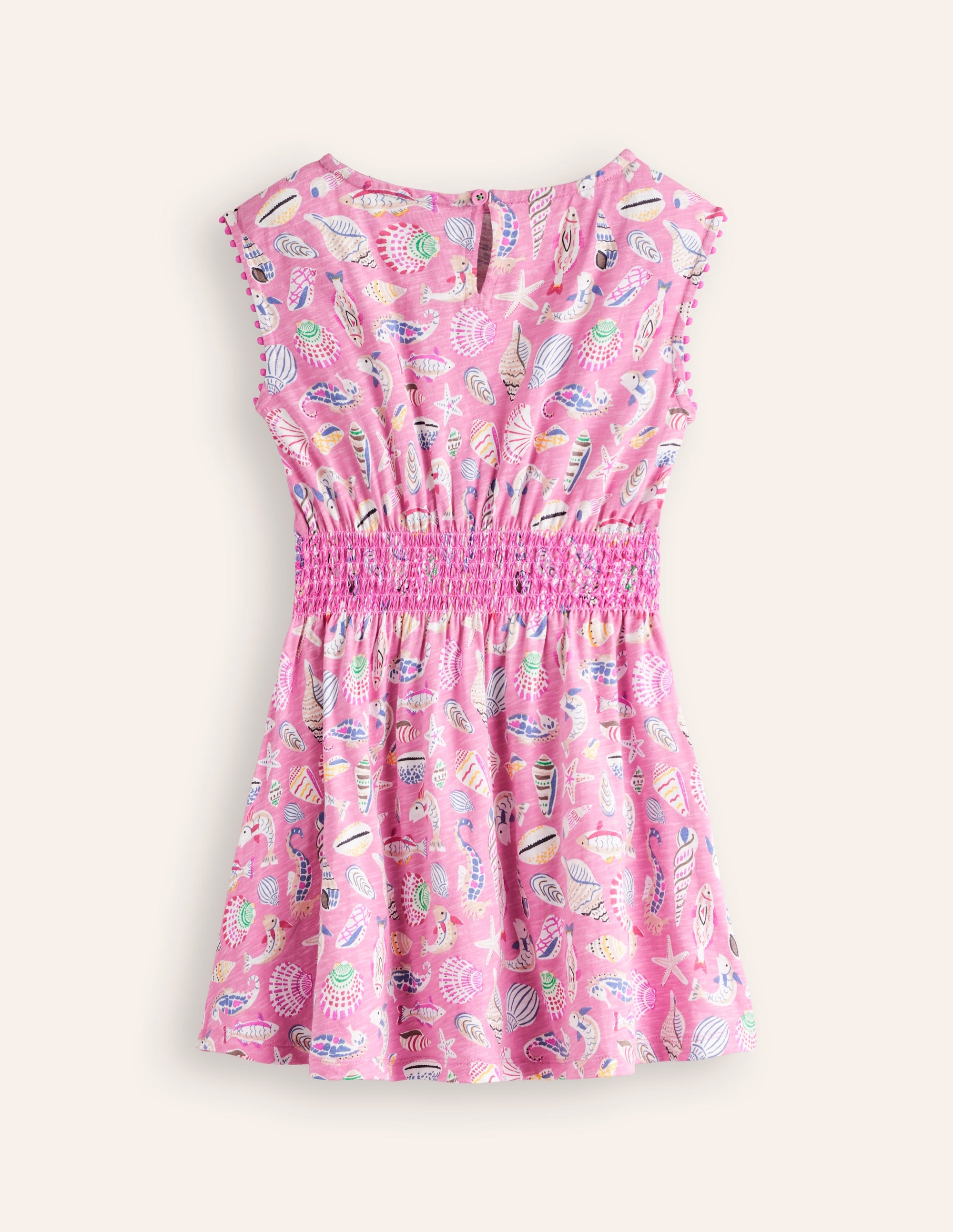 Robe froncée à la taille en jersey-Littoral rose formica - Image 2