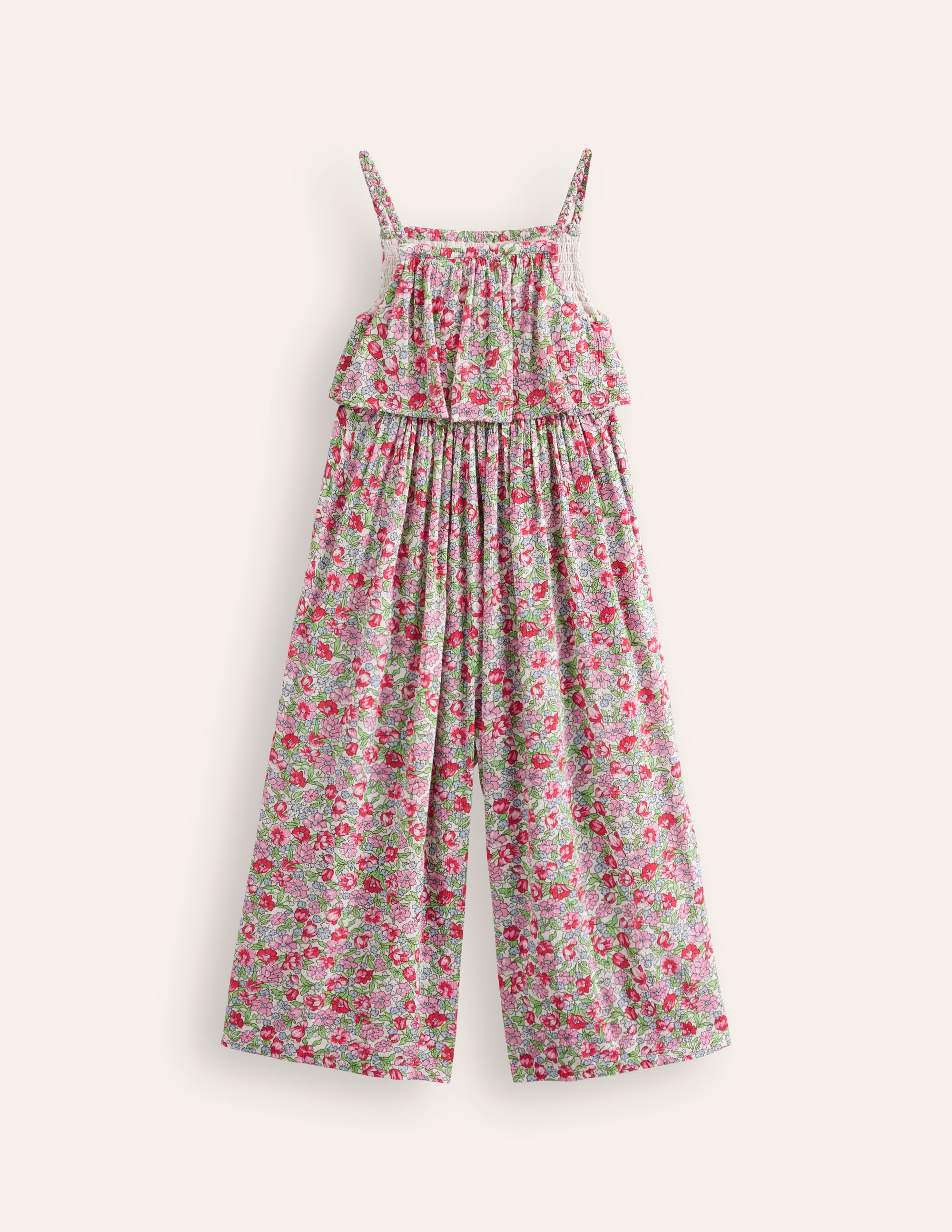 Jumpsuit mit weitem Bein-Kaugummi Pfingstrose Blumenmuster - Image 2