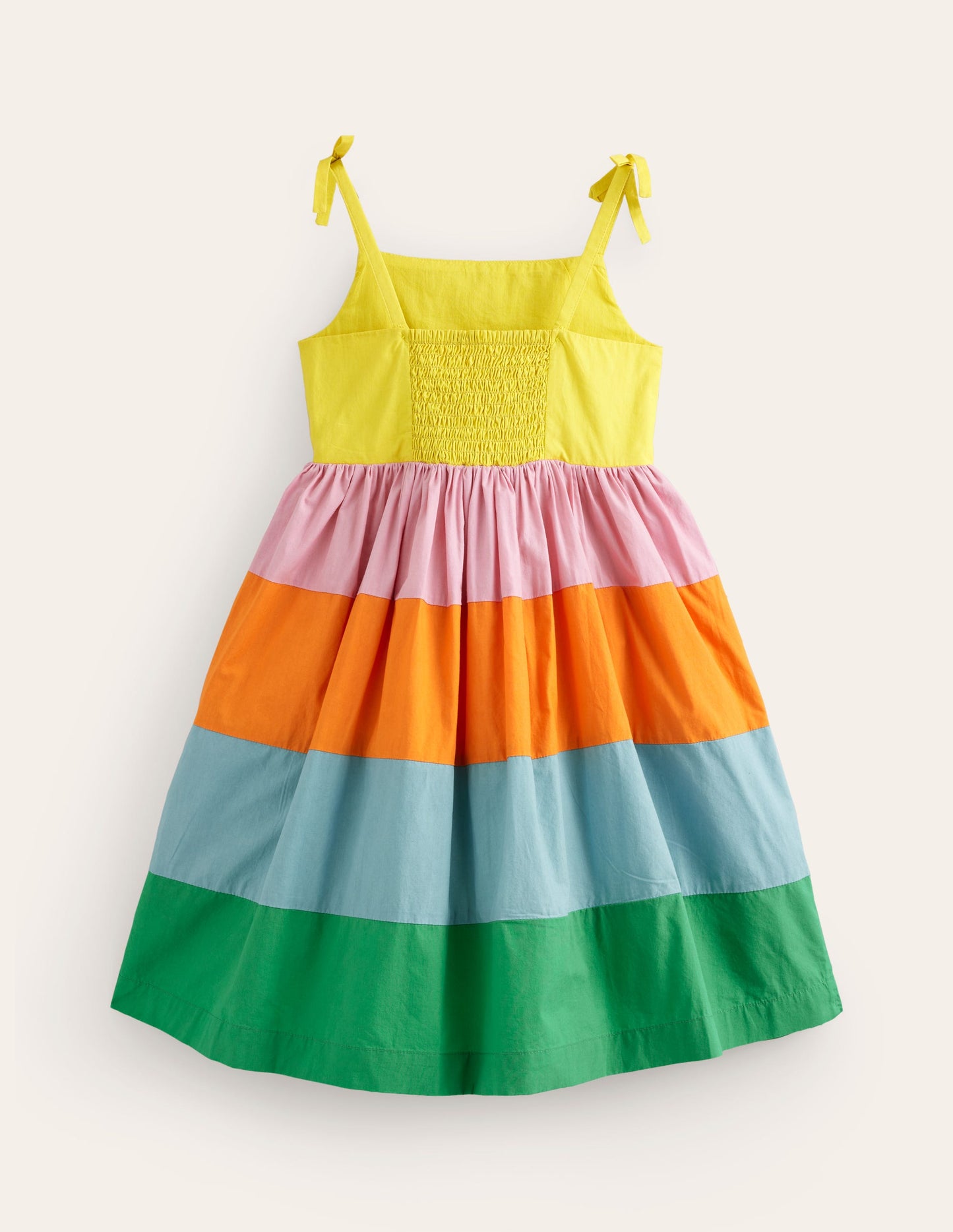 Robe en coton à appliqués-Palmiers colourblock multi