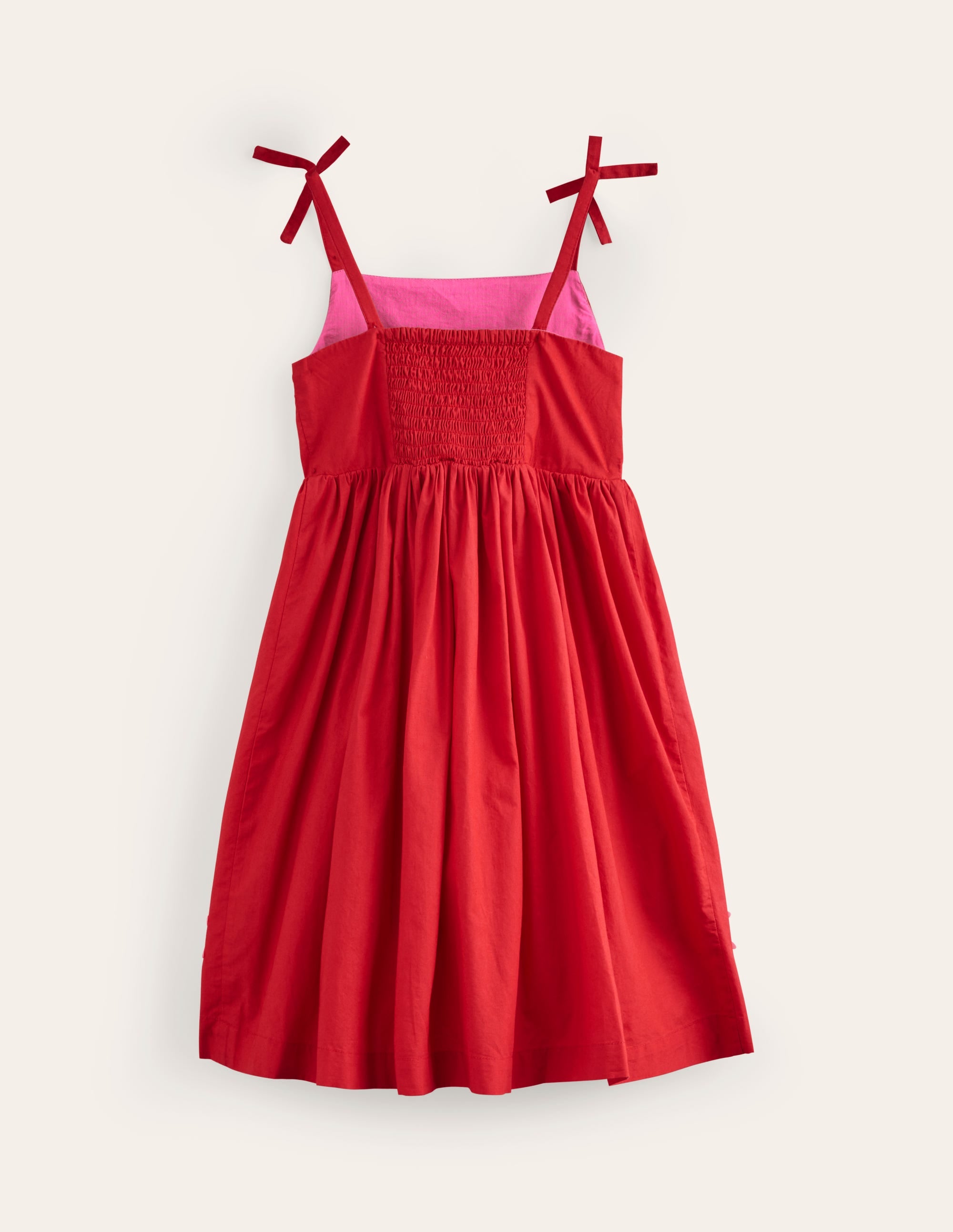 Robe en coton à appliqués-Palmiers rouge coquelicot - Image 2