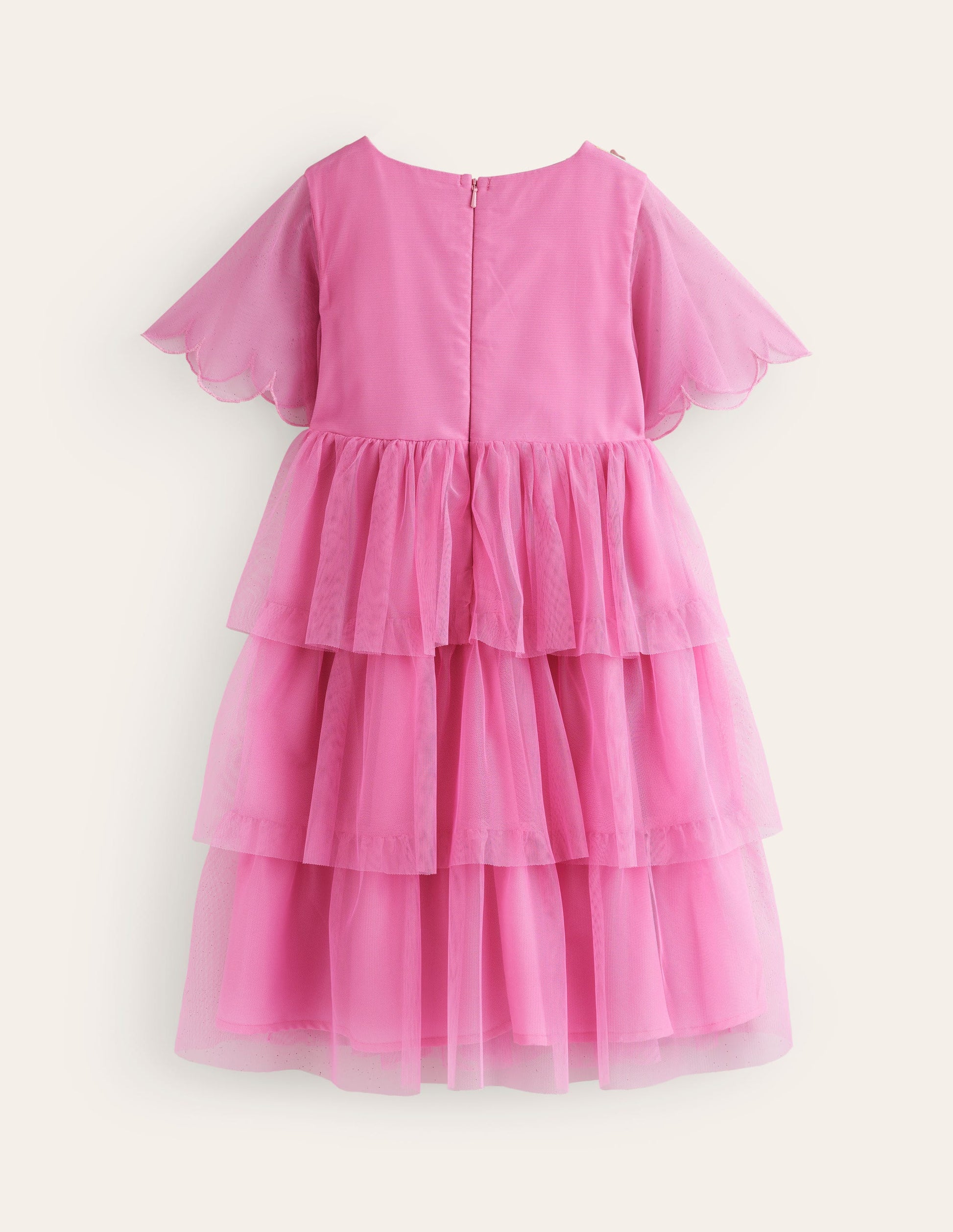 Robe en tulle à corsage papillon-Papillon rose formica-2