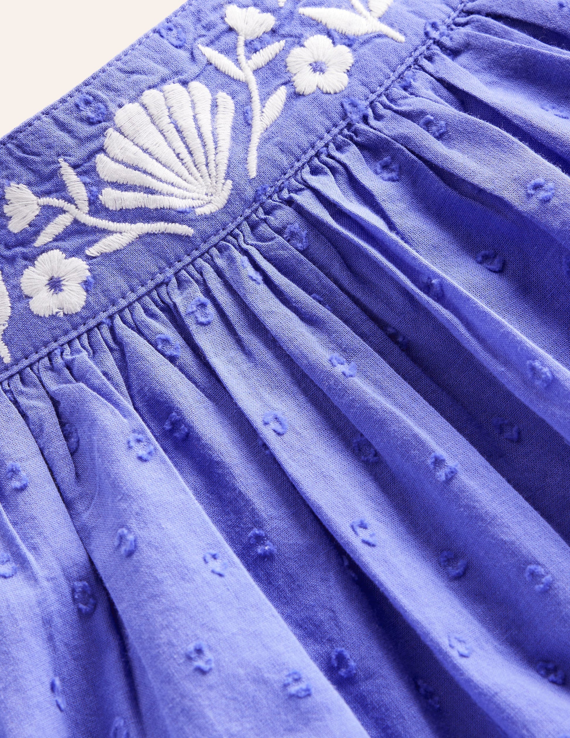 Embroidered Twirly Dress-Wisteria Blue Reef-3