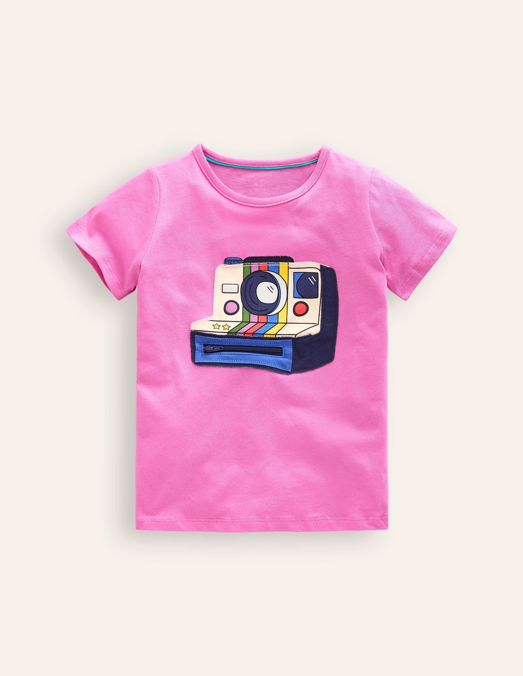 T-shirt à appliqué zippé-Polaroid glace fraise - Image 1