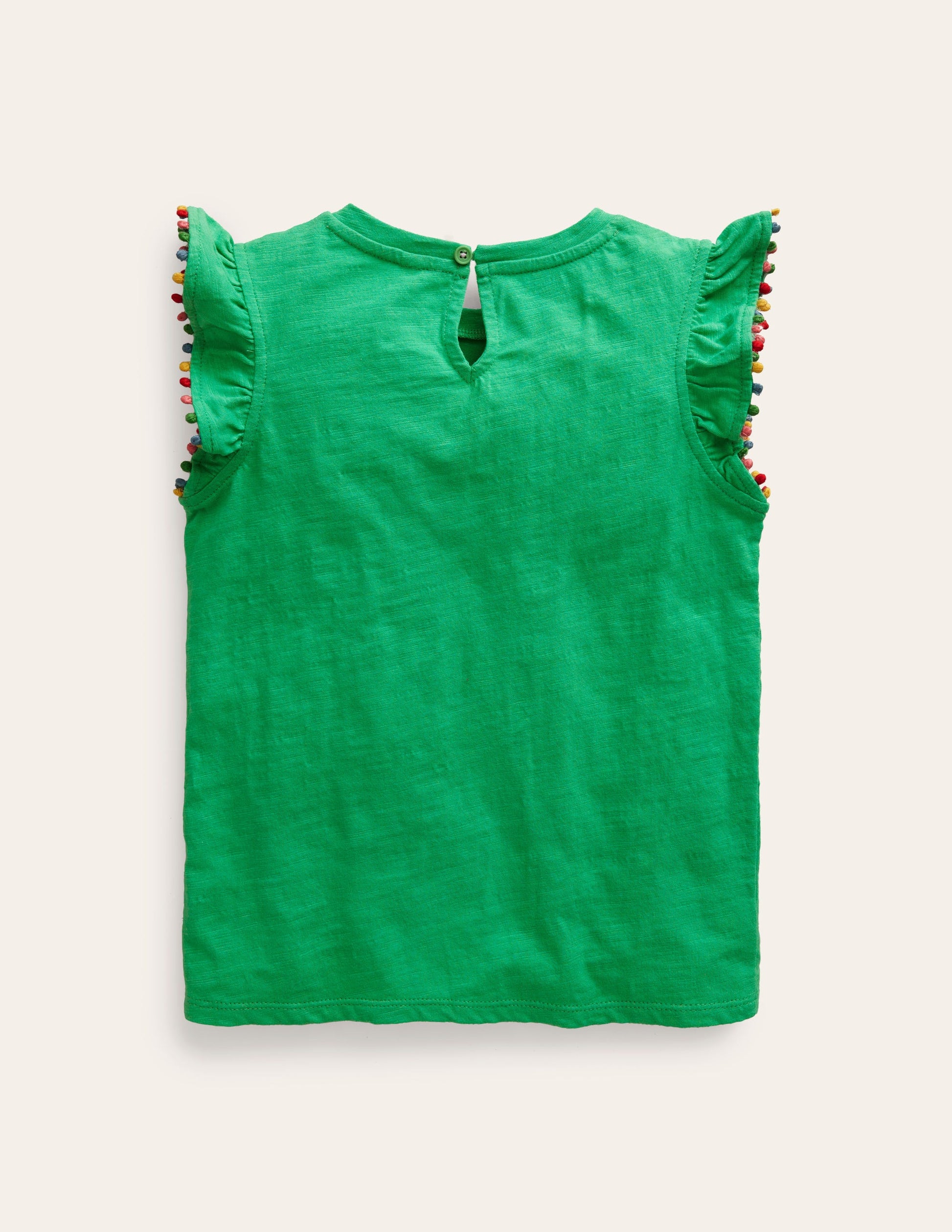 T-shirt à pompons-Erbsengrün-2