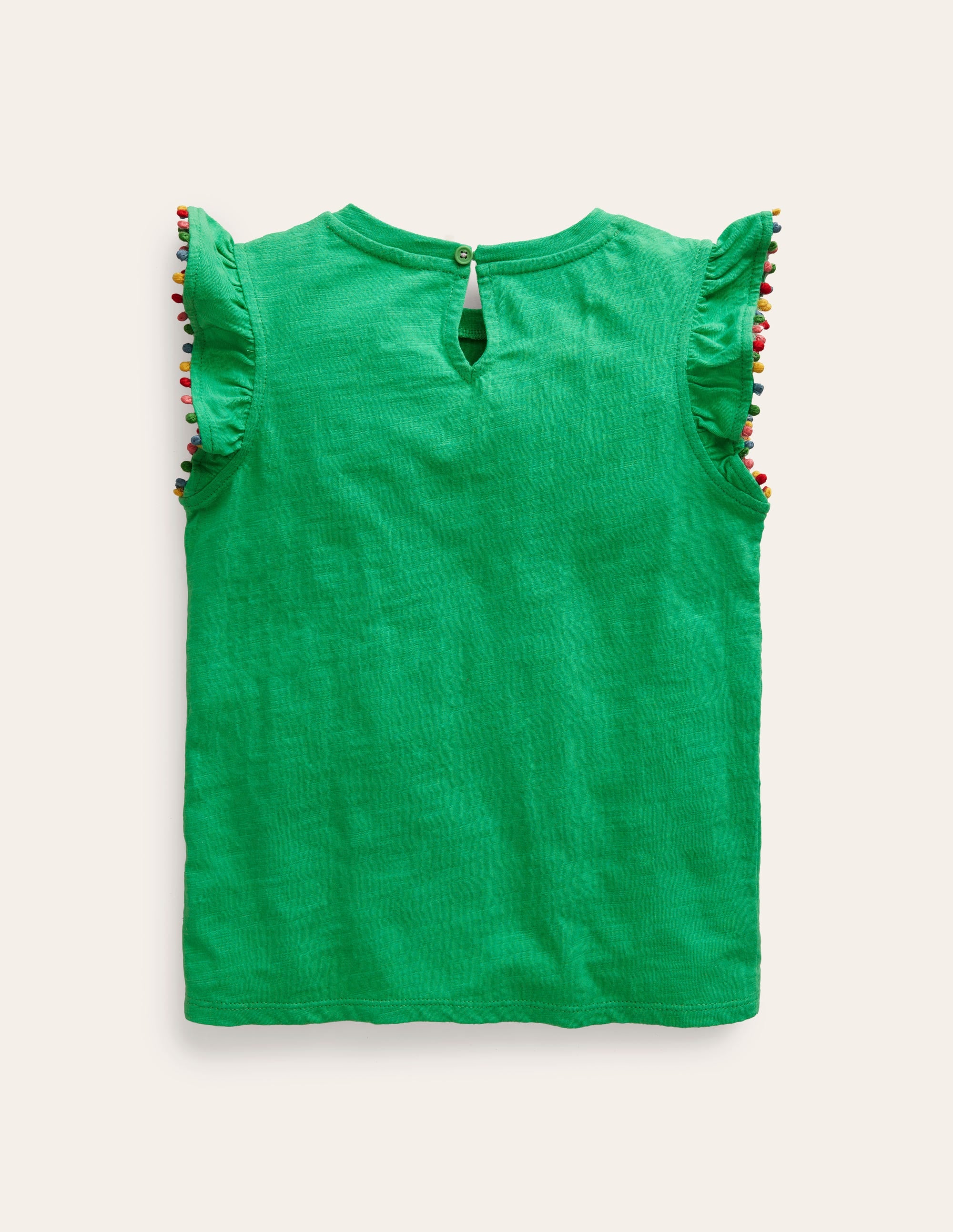 T-shirt à pompons-Erbsengrün - Image 2