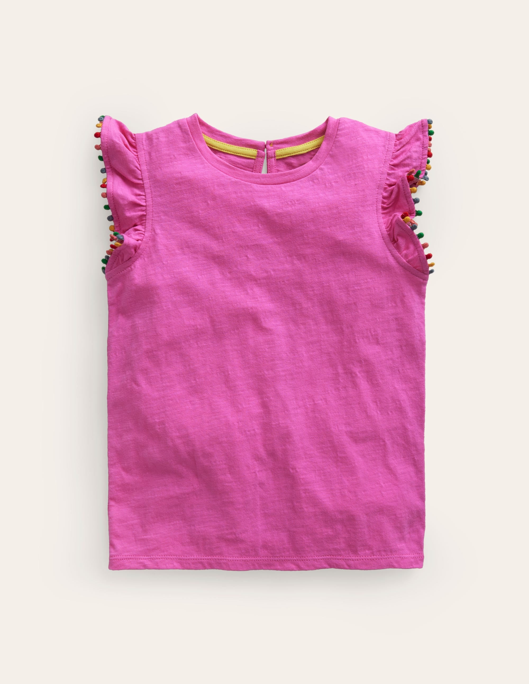 T-shirt à pompons-Black - Image 1