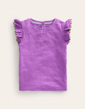T-Shirt mit Bommelbesatz-Multi Lace