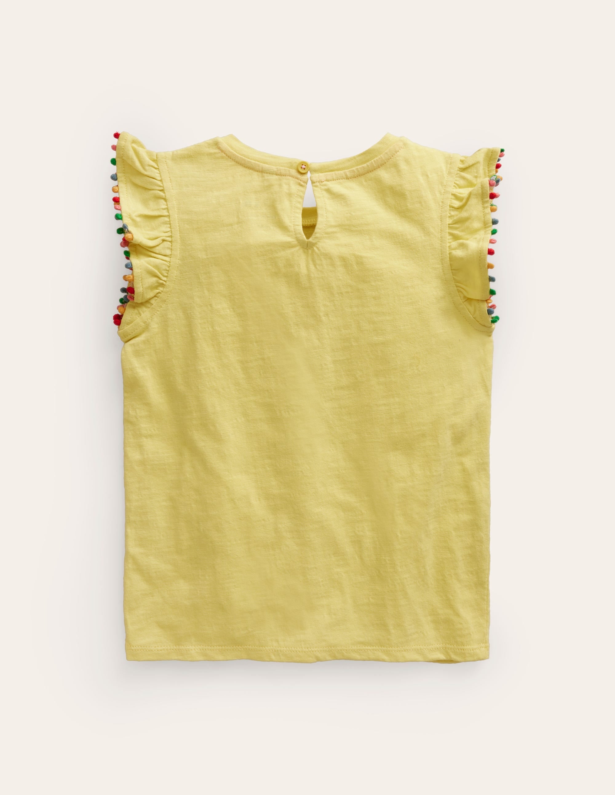 T-Shirt mit Bommelbesatz-Senfgelb - Image 2