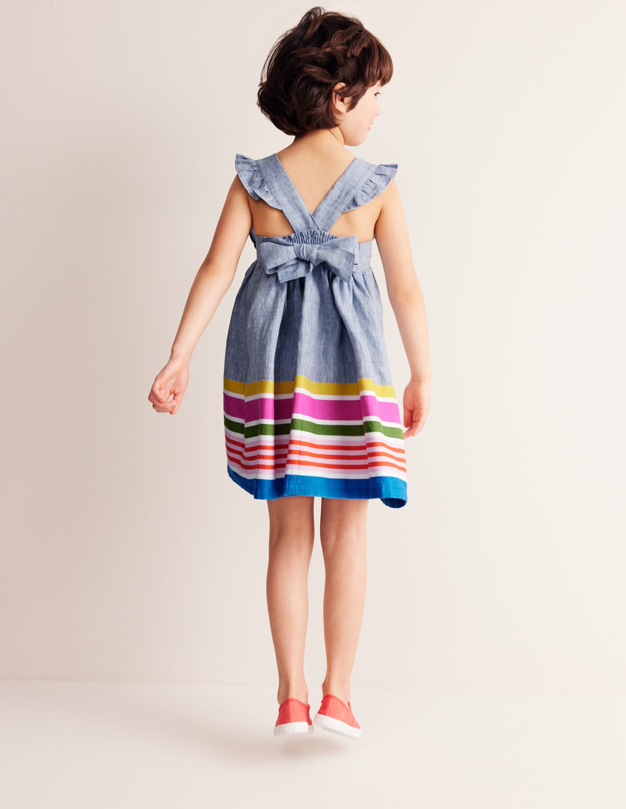 Kleid mit Schleife am Rücken-Fil à Fil Streifen - Image 2