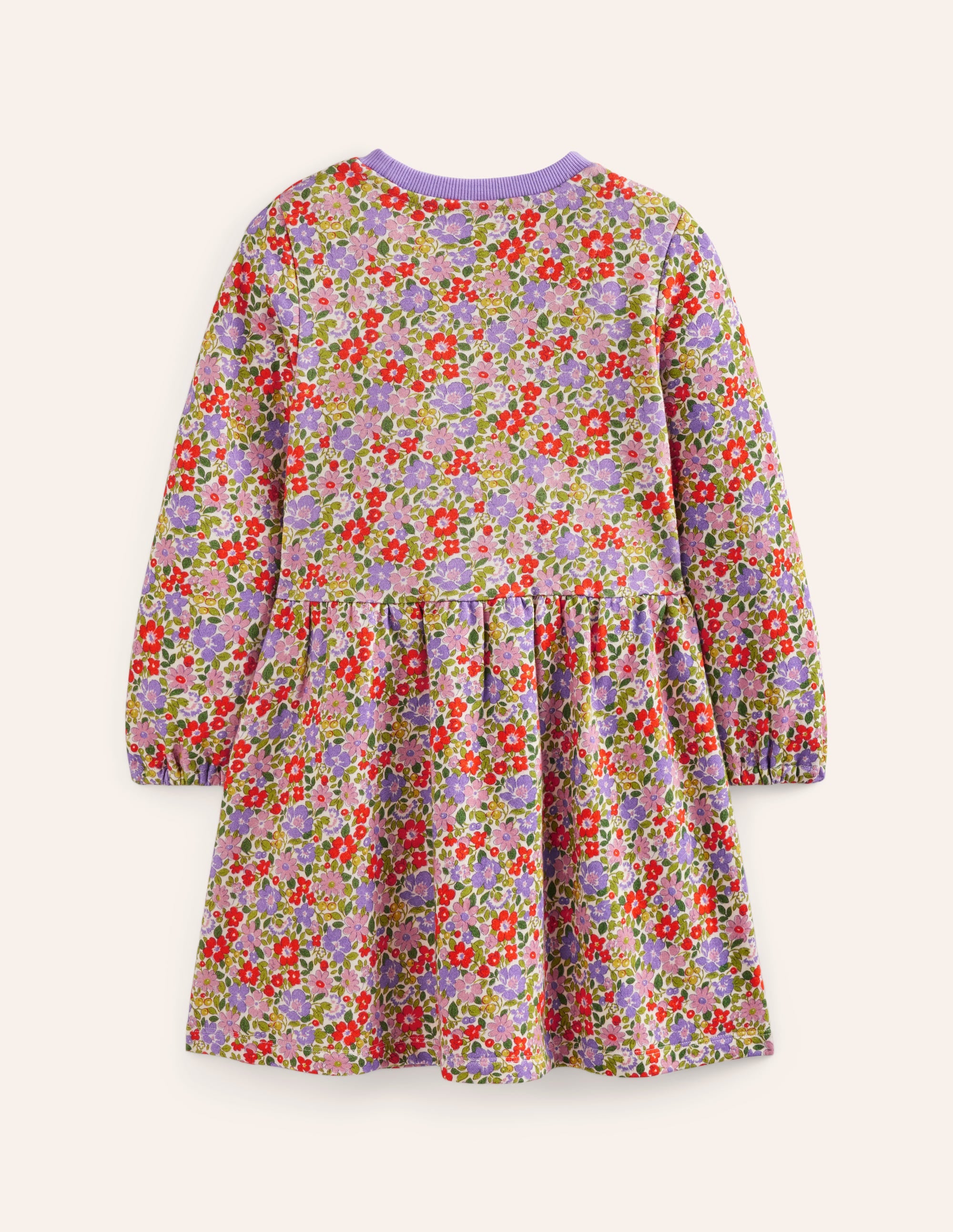 Robe-sweat à envers bouclé-Lit de fleurs violet aster - Image 2