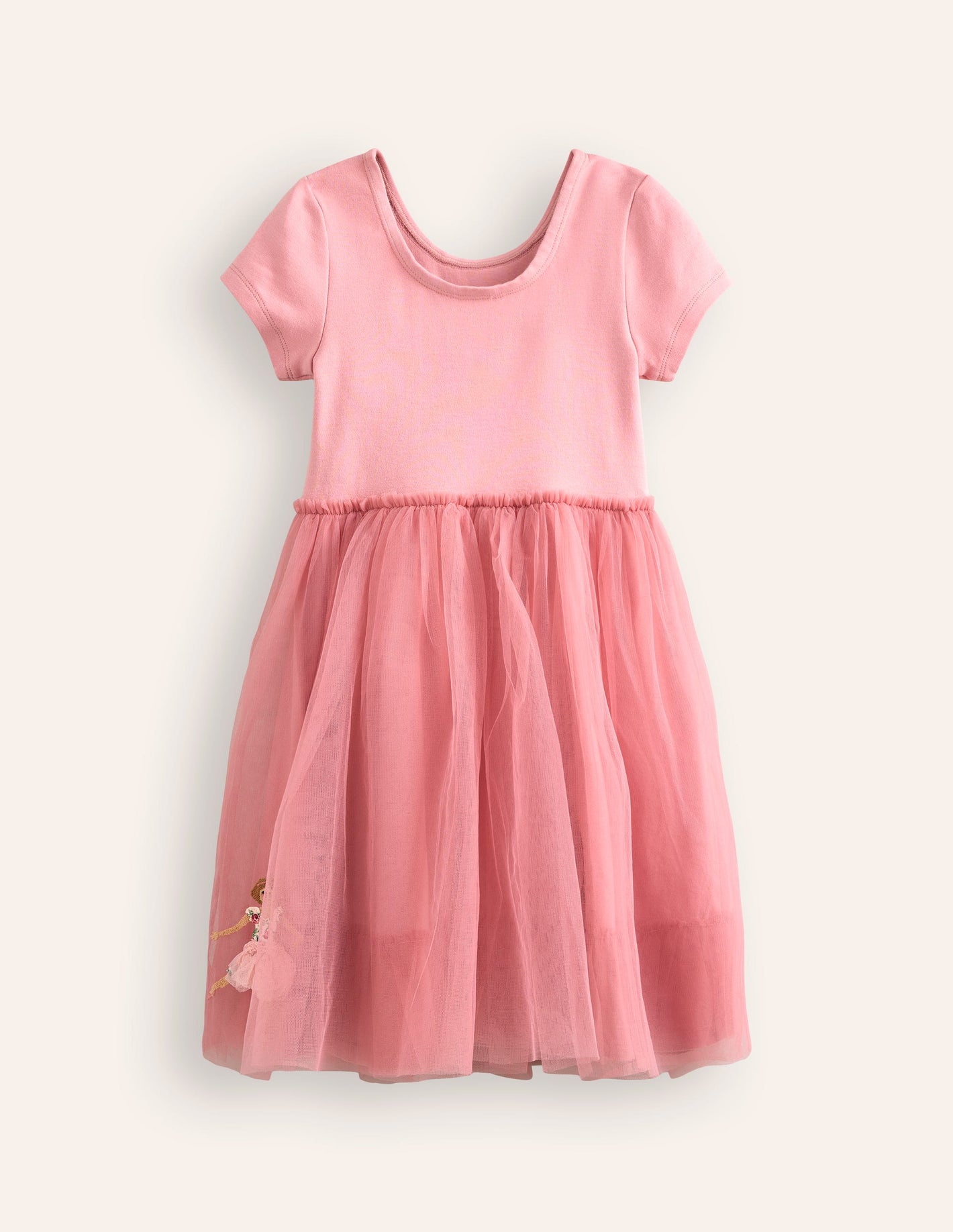 Robe de ballerine en tulle à appliqué-Ballerines rose amande