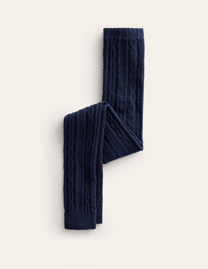 Fußlose Strumpfhose mit Zopfmuster-Anemone