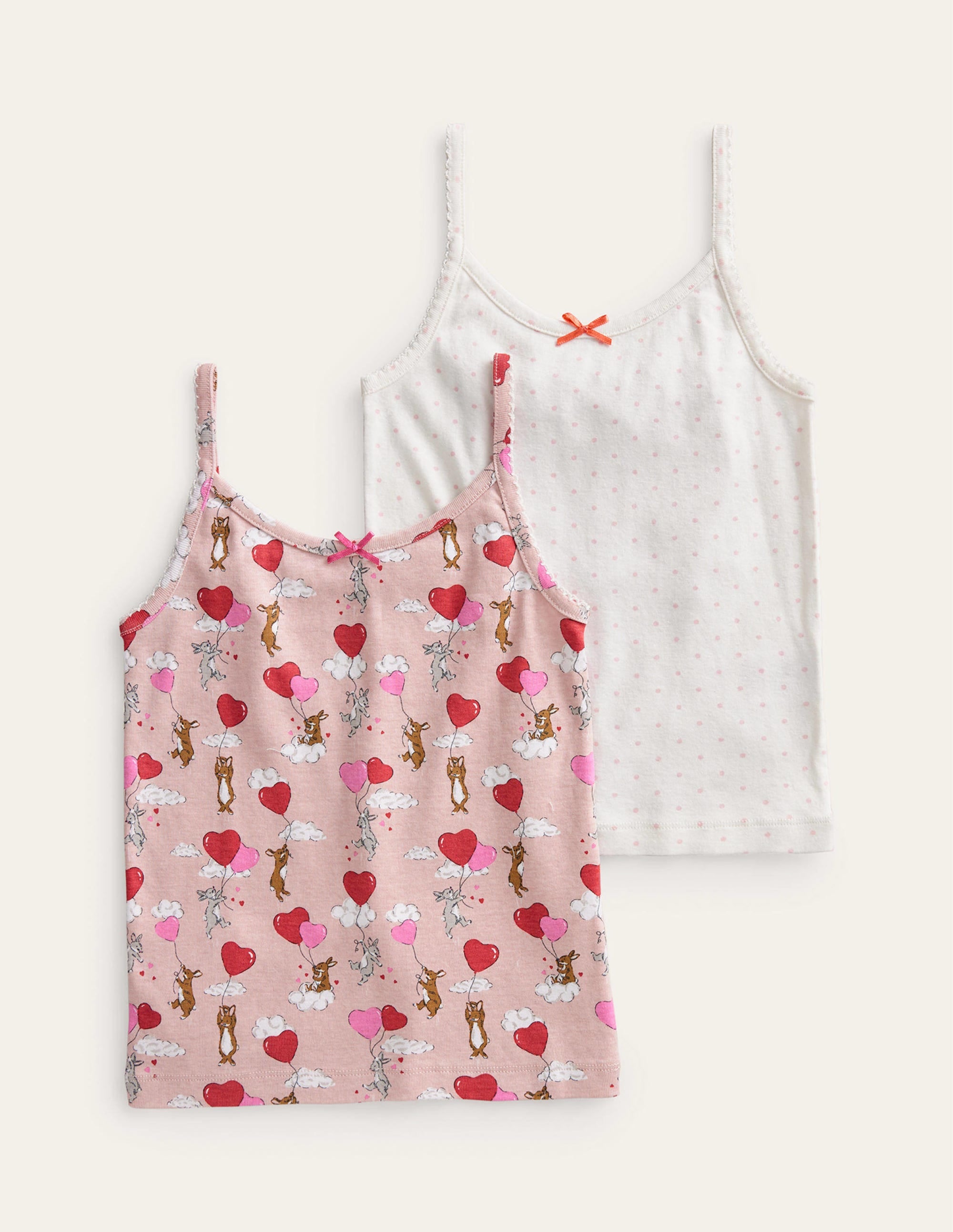 2 débardeurs-Cœurs lapin rose - Image 1