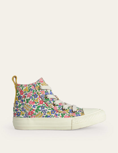 Hochgeschnittene Canvas-Sneaker-Bunt Blumenbeet-1