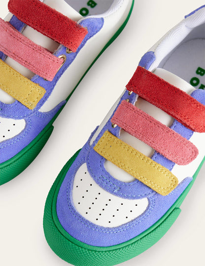 Baskets basses en cuir-Colourblock ivoire-3