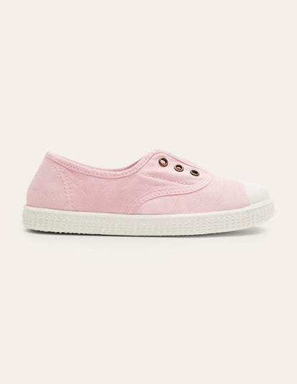 Chaussures sans lacets en toile à enfiler-Camaïeu de rose