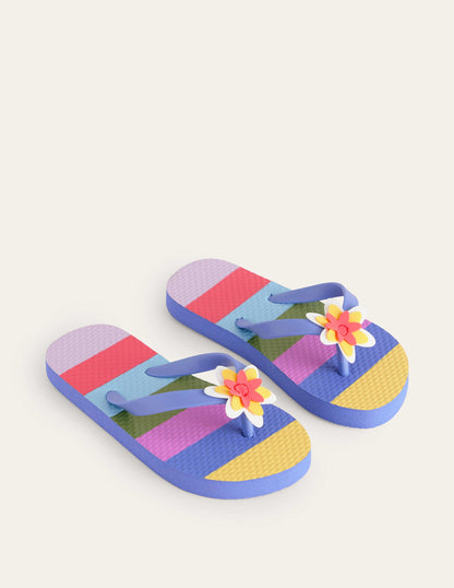 Lustige Flip-Flops-Ackerbohnengrün/Pink, Gestreift